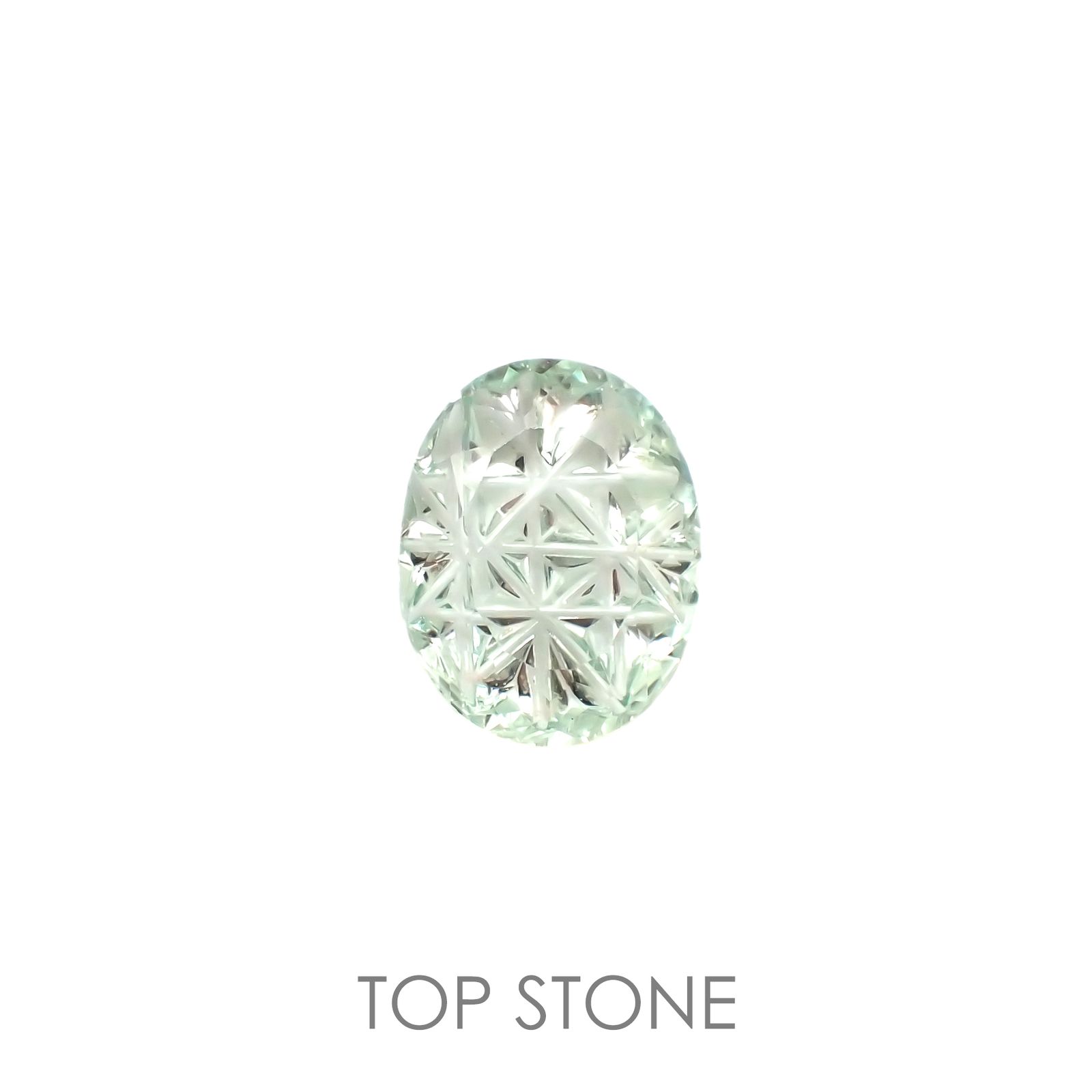 ◇甲州貴石切子Plus Three◇ミントトルマリン(宝石名グリーン・トルマリン)カード付き ブラジル産 1.176ct ソ付(彩珠)[220113926]8.4x7.1mm前後