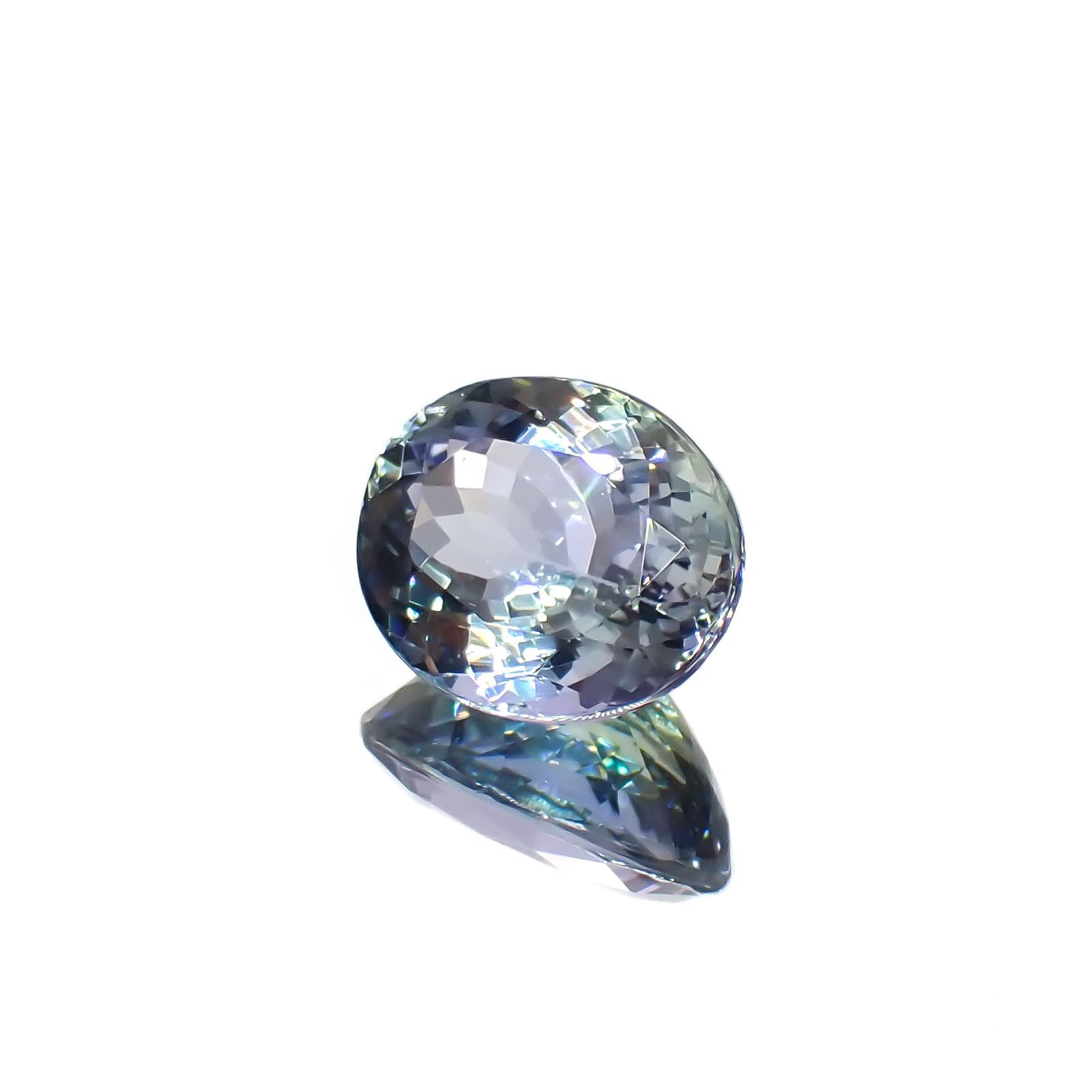 バイカラータンザナイト(宝石名ゾイサイト)タンザニア産 3.18ct 識別済[221119003]10x8.1mm前後