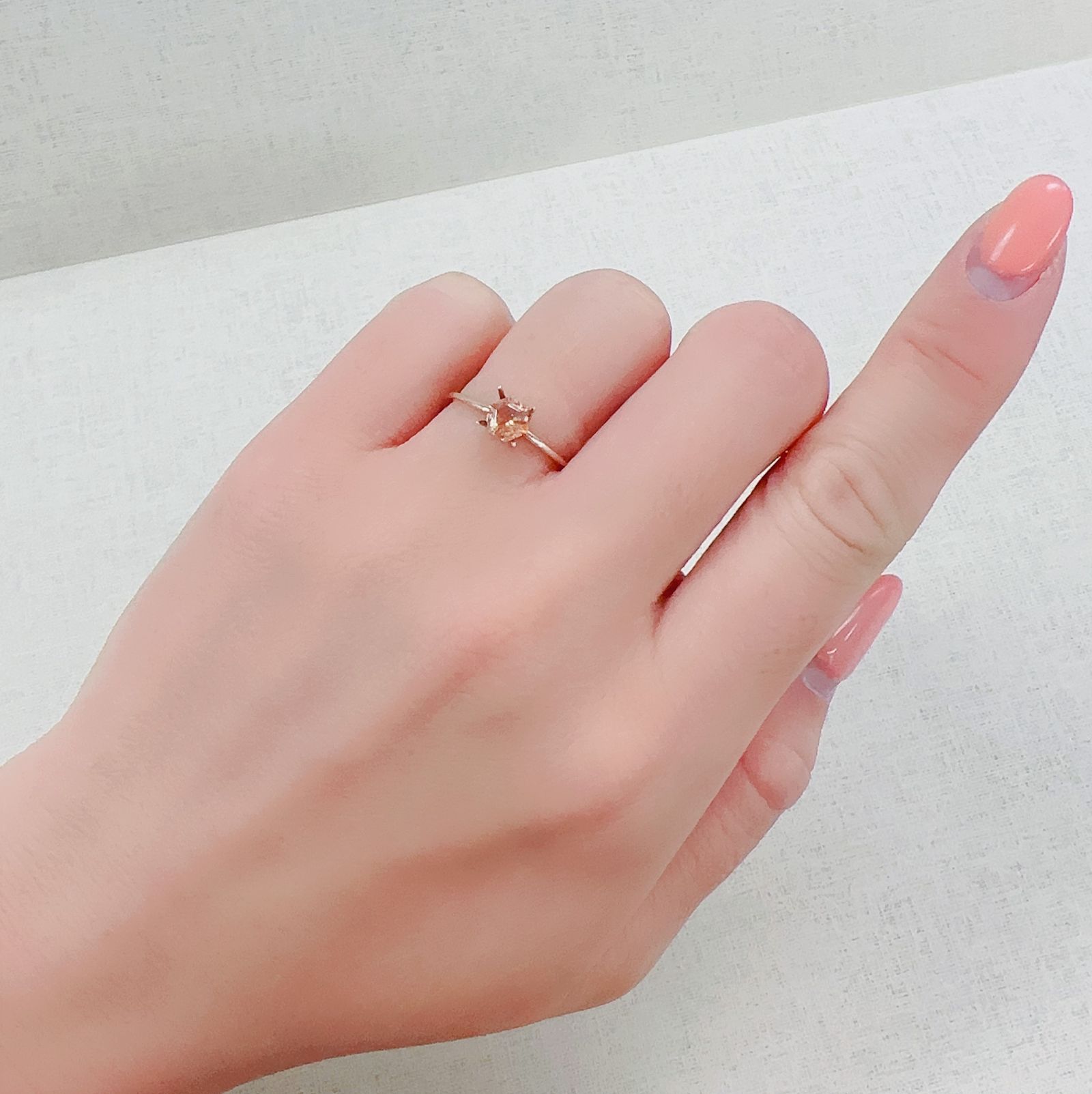 ◇ヘキサゴンカット◇イリュージョンサンストーンイリュージョンサンストーン タンザニア産 0.37ct[230320961]4.8x4.5mm前後