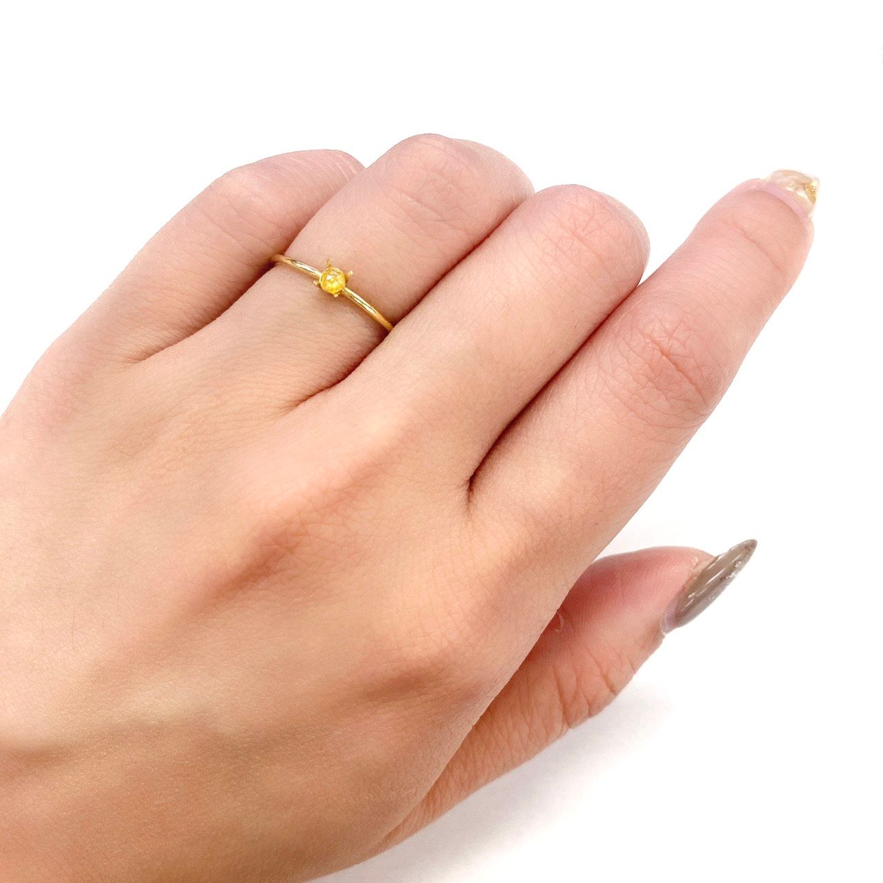 ◇ヘキサゴンアンティークカット◇イエローダイヤモンド ルース 0.07ct[210611065]2.5×2.4mm前後