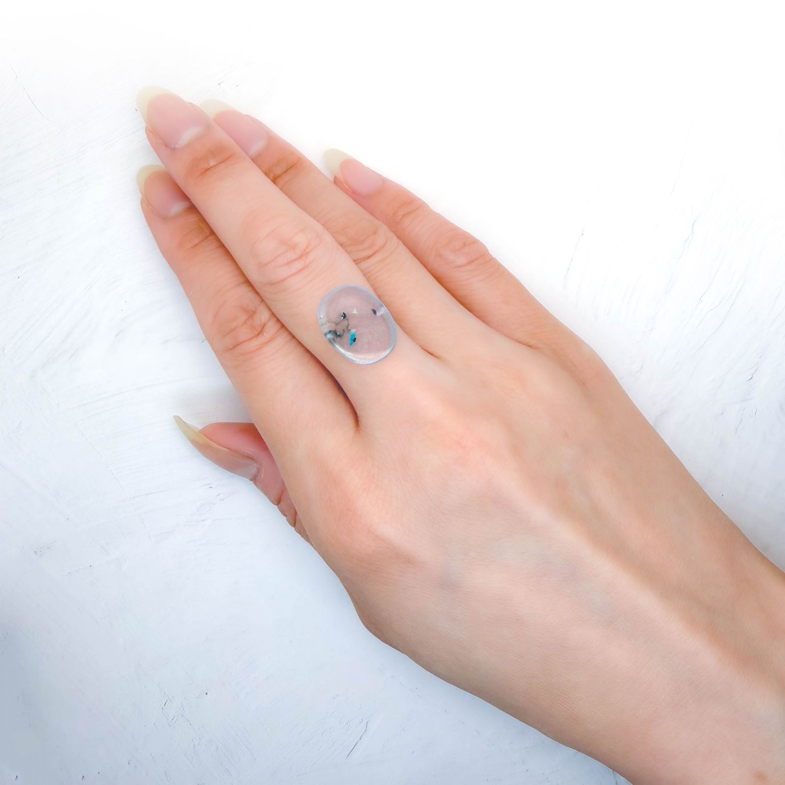 コッパークリソコラインカルセドニー インドネシア産 4.80ct / 15.8x12.1mm前後 [260932796]
