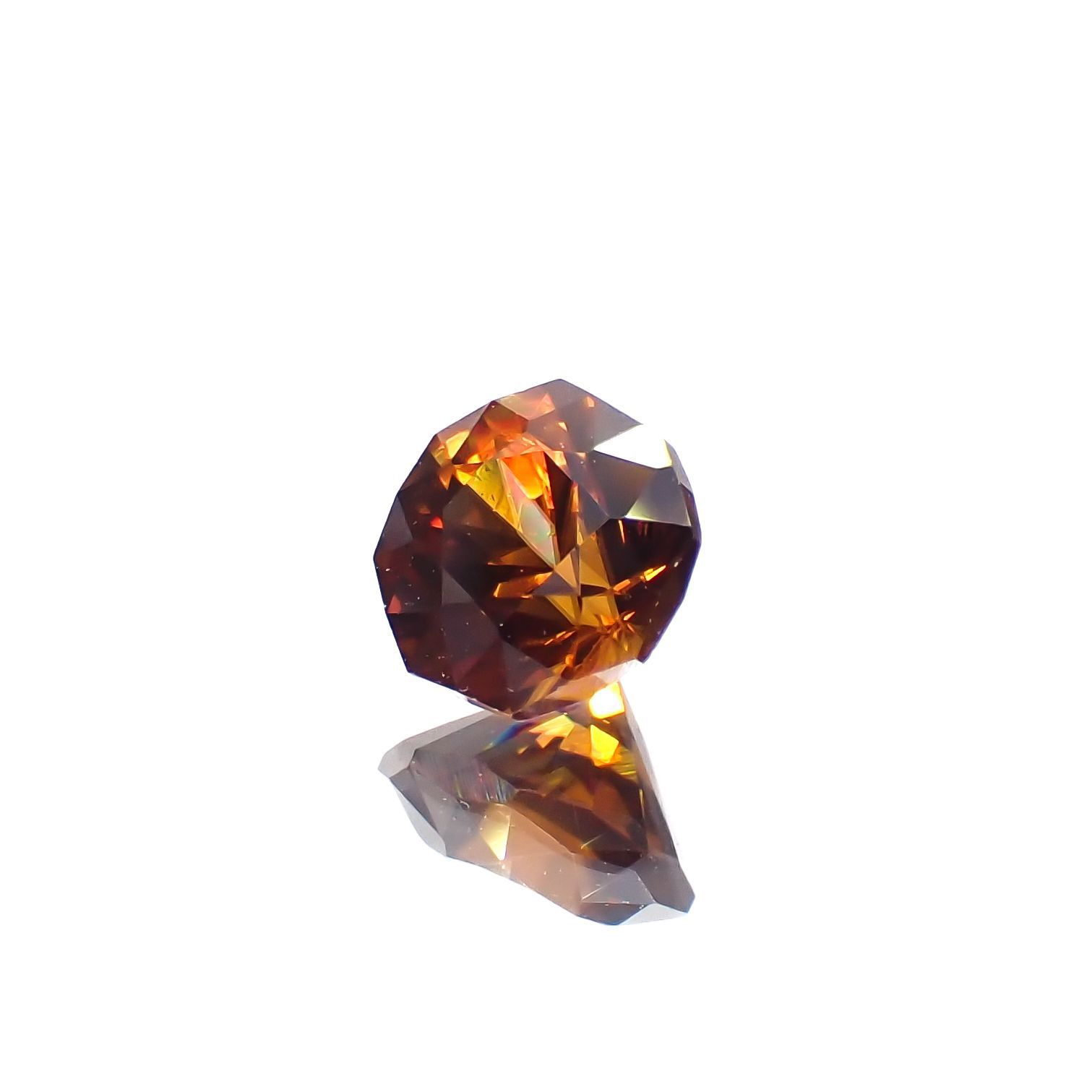 ◇オクタゴンカット◇オレンジジルコン(宝石名ジルコン)スリランカ/カンボジア産 0.85ct 識別済[230220703]5x4.9mm前後