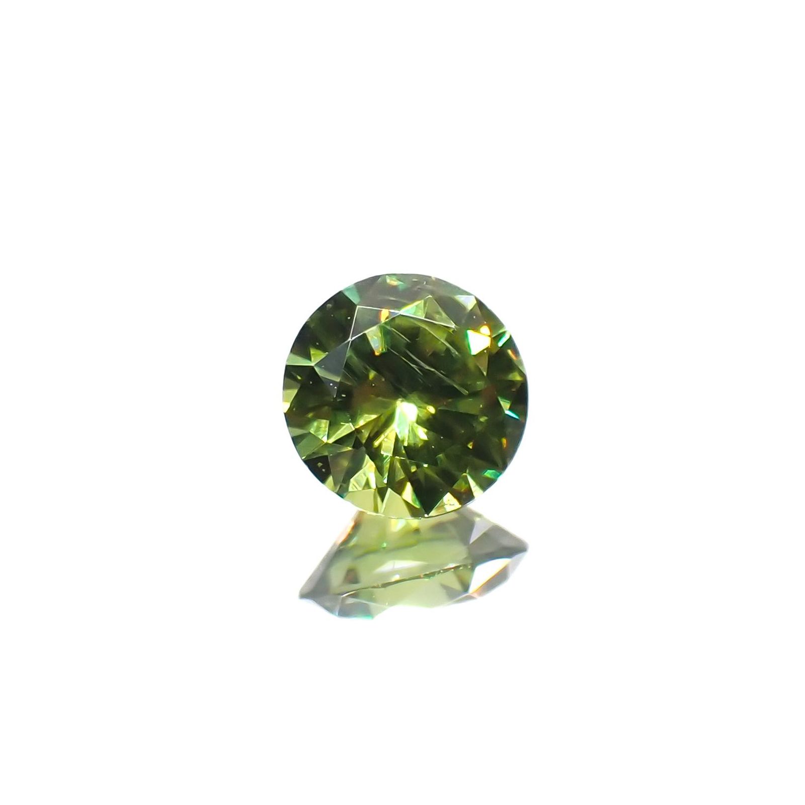 デマントイドガーネット(宝石名デマントイド・ガーネット)ロシア産 0.32ct 識別済[221219467]4.2x4.2mm前後