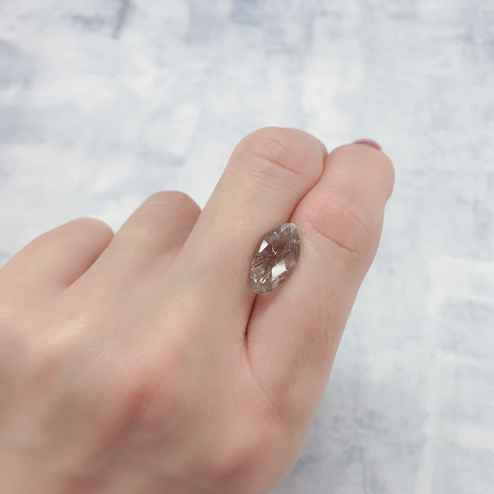 ◇甲州貴石切子Plus Three◇スーパーセブン カード付き ブラジル産 2.82ct[220114605]14.6x7.7mm前後