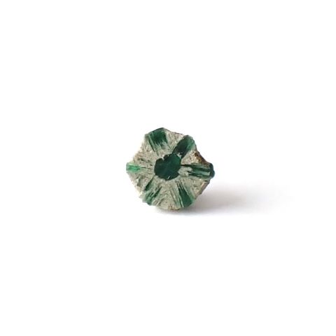 逆トラピッチェエメラルド 原石スライス コロンビア産 0.27ct / 4.5x4.4mm前後 [260427850]