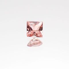 ◇プリンセスカット◇パパラチャサファイア スリランカ産 ルース 0.089ct ソーティング付き[20106946]2.46×2.42mm前後