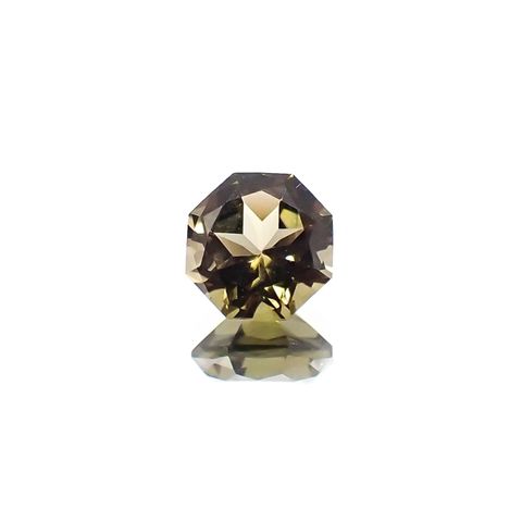 ◇オクタゴンカット◇オリーブグリーントルマリン(宝石名トルマリン)ブラジル/アフリカ産 識別済 0.56ct / 5x4.9mm前後 [231124194]