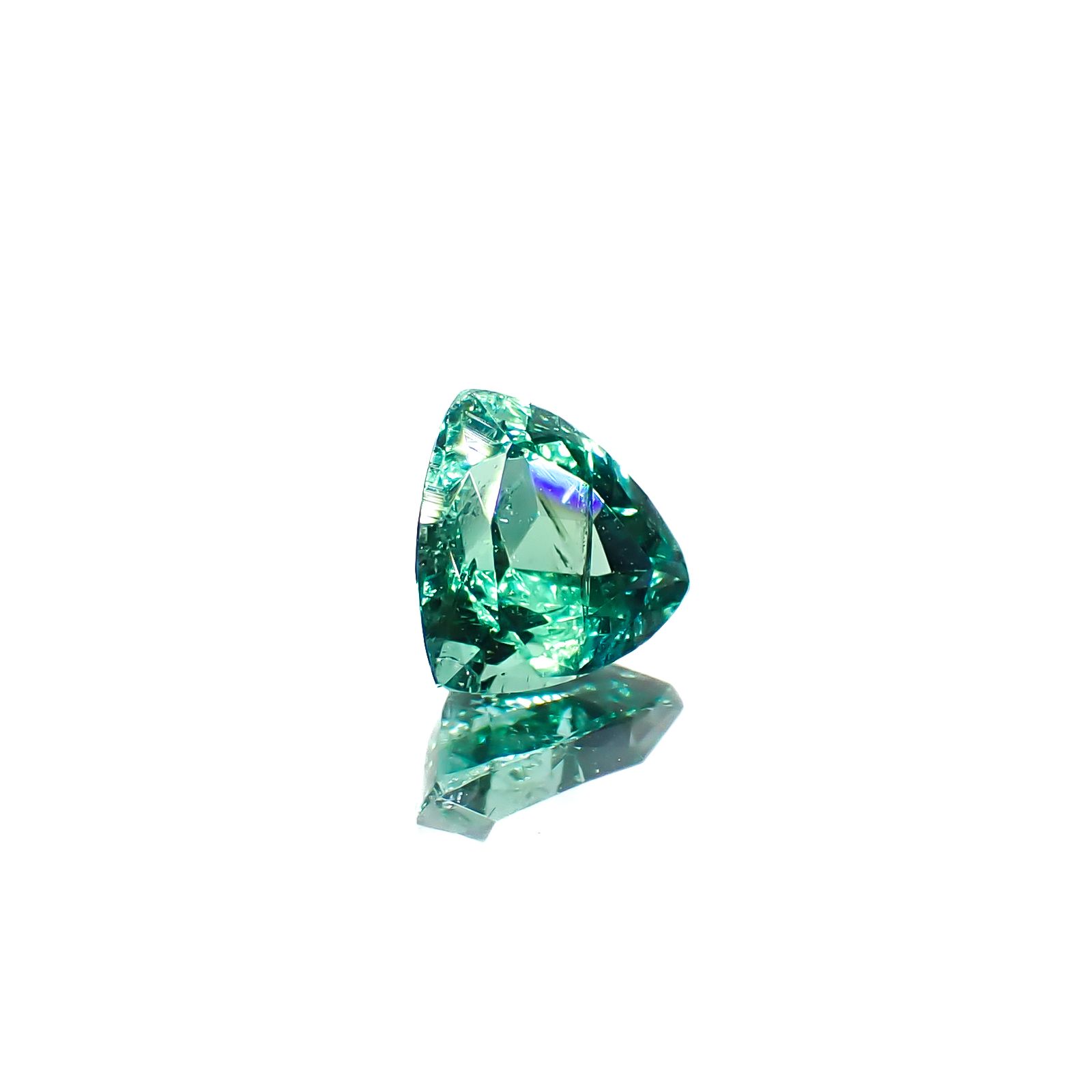 パライバトルマリン(宝石名トルマリン/別名パライバ・トルマリン)ブラジル・キントス鉱山産 0.471ct ソ付(宝貴協)[240928714]5.17x5.31mm前後