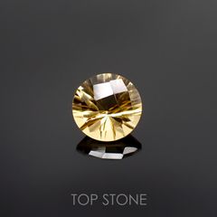 ◇チェッカーコンケーブカット◇シトリン(宝石名シトリン) ブラジル産 1.14ct 識別済[210913027]7.1×7.1mm前後