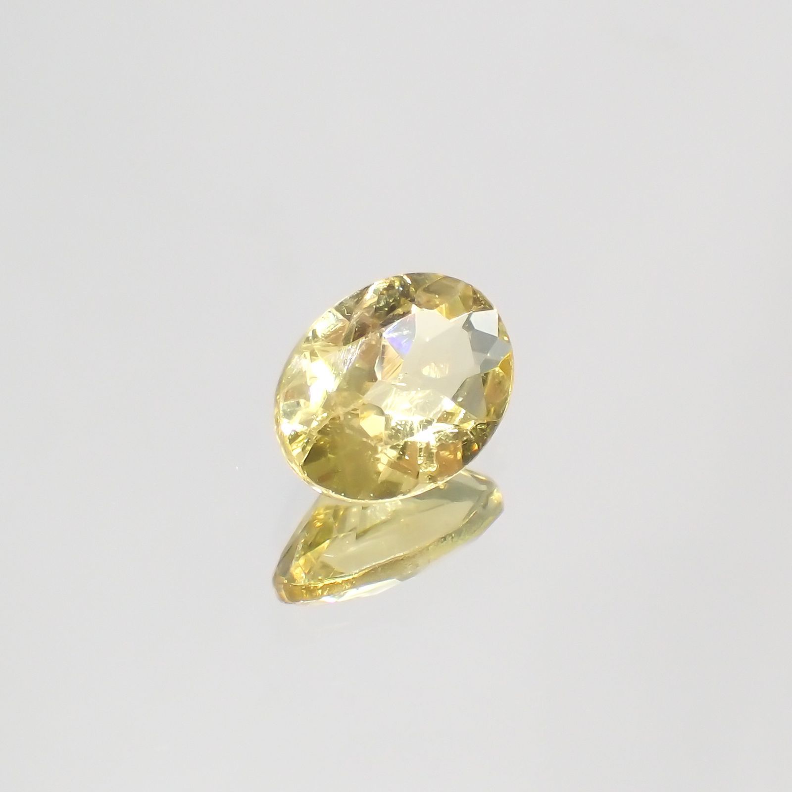 レモンイエローアパタイト(宝石名アパタイト) メキシコ産 1.25ct 識別済[210913230]8.2×6.1mm前後