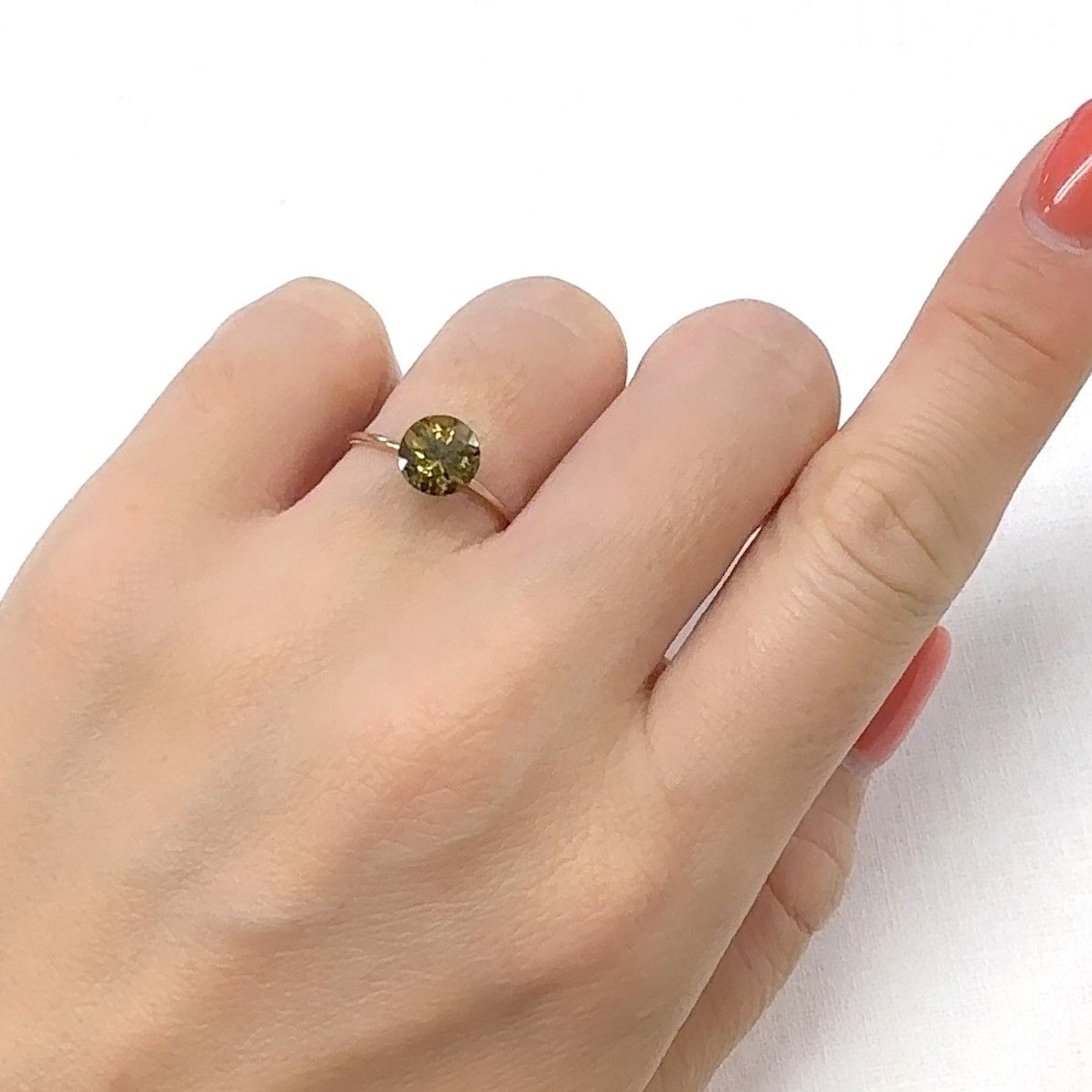 グロッシュラーアンドラダイトガーネット(宝石名グロッシュラー/アンドラダイト・ガーネット)ナミビア産 1.60ct 識別済[220114306]7x7mm前後