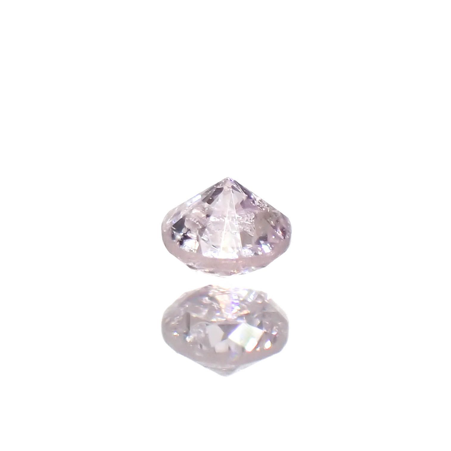 ピンクダイヤモンド(宝石名ダイアモンド I-2/FANCY LIGHT PURPLISH PINK) 0.042ct ソ付(CGL)[230120142]2.06x2.12mm前後
