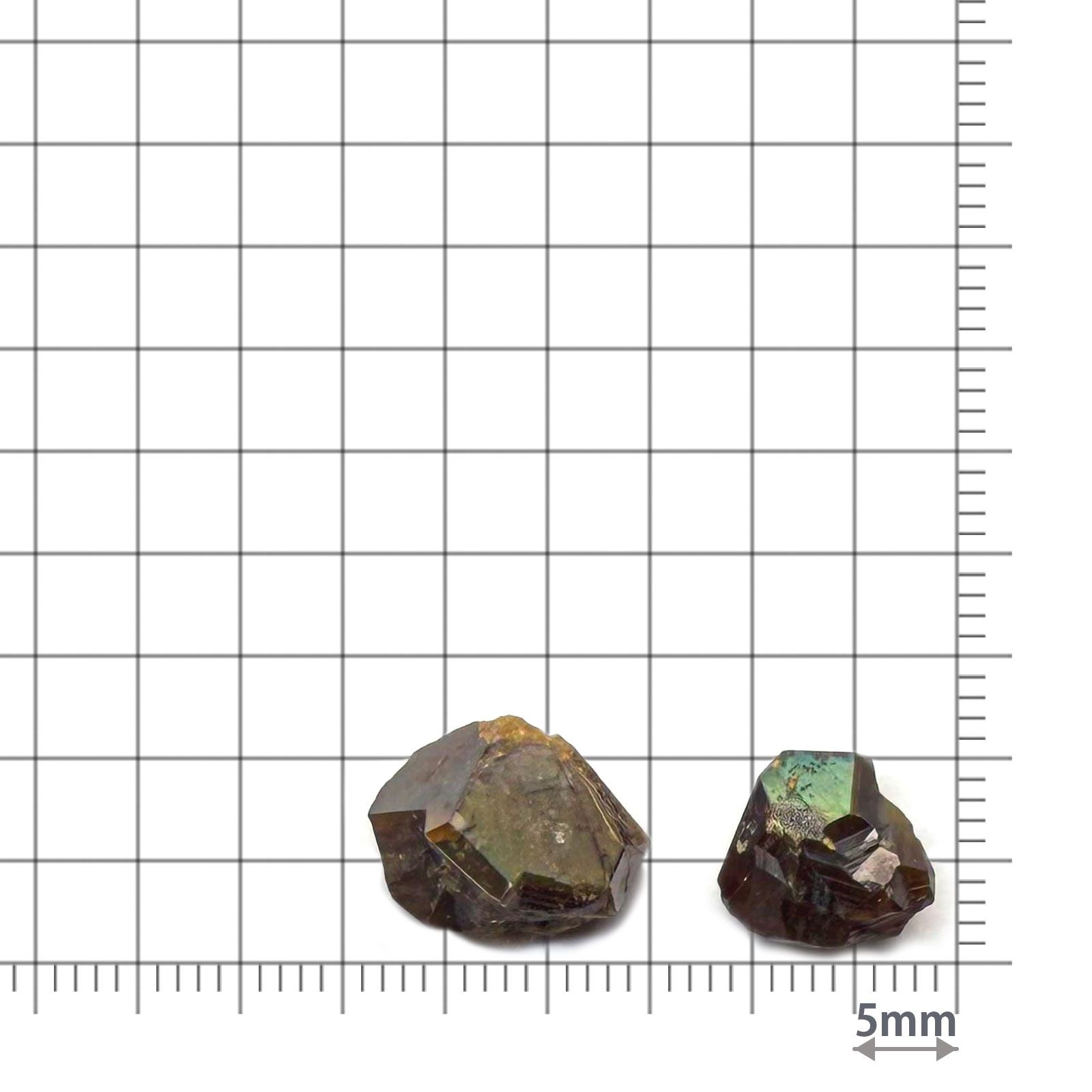 レインボーガーネット原石2個セット 日本・奈良県産 15.61ct(2pcs合計) / 10.4-12.4x9.1-11.1mm前後 [260432077]