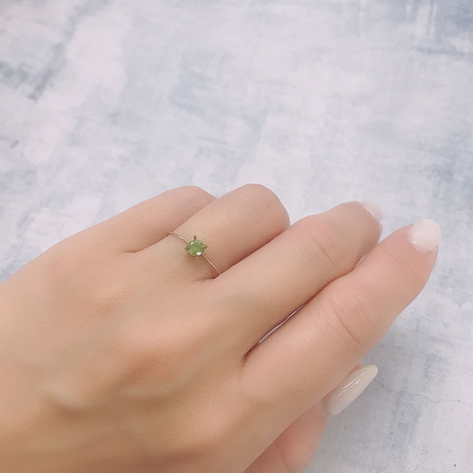 デマントイドガーネット(宝石名デマントイド・ガーネット)ロシア産 0.26ct 識別済[220616521]3.8x3.8mm前後
