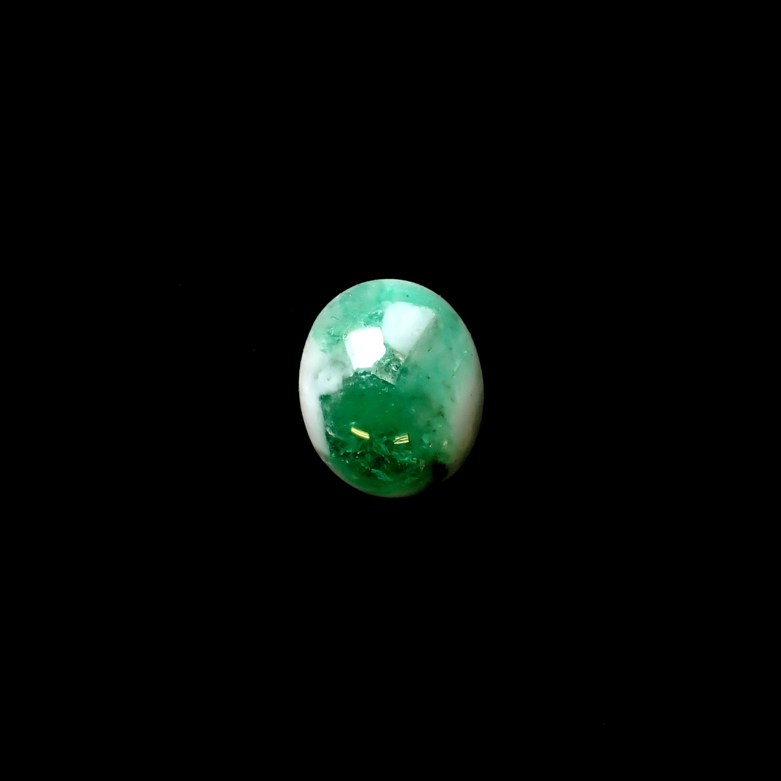 マトリックスエメラルド(エメラルドインクォーツ/フェルドスパー) ブラジル産 4.59ct [250430166]12x10.1mm前後