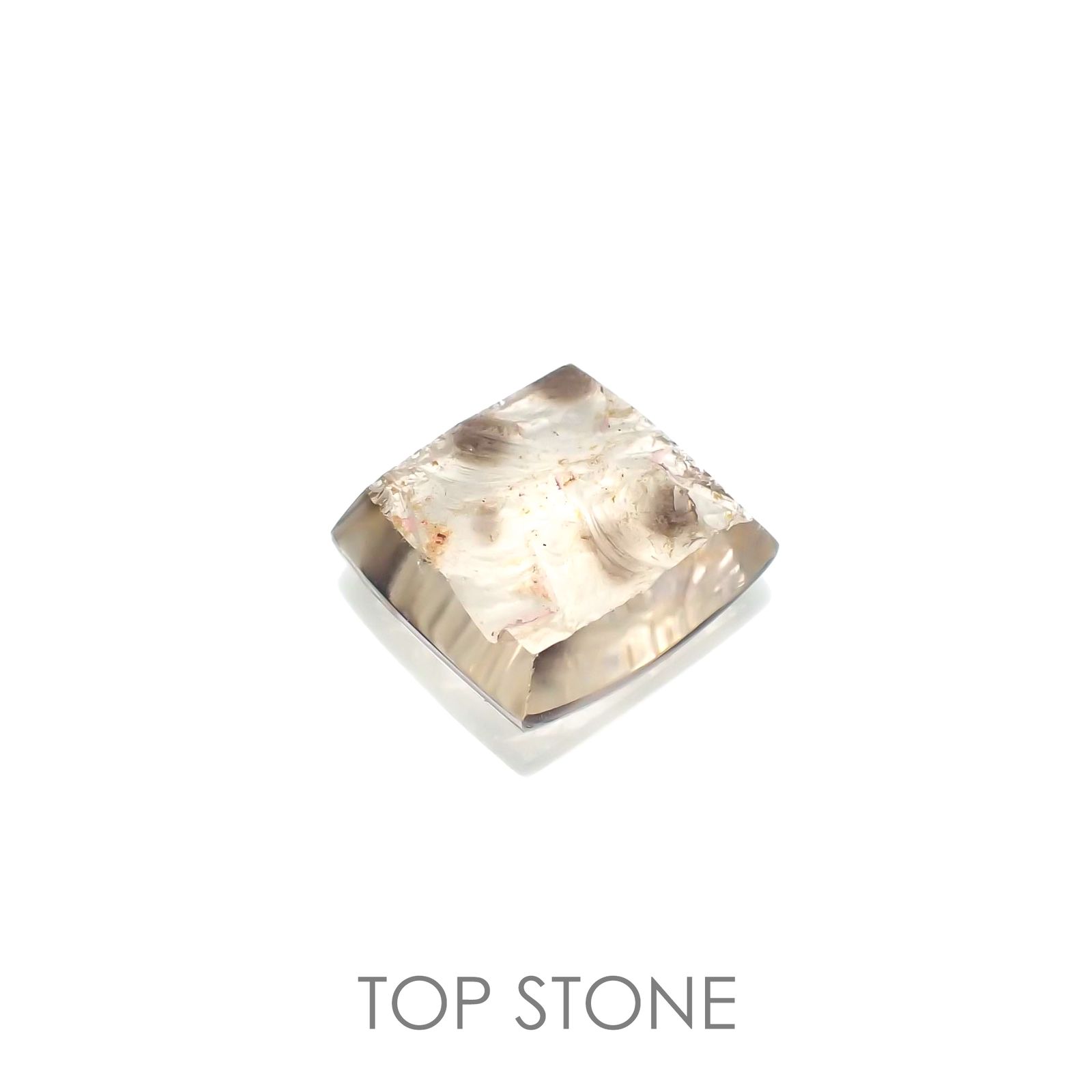 ダルメシアンクォーツ(宝石名ラジエーション・ダメージ・クォーツ) ブラジル産 9.26ct 識別済[210812885]14.4×13.7mm前後