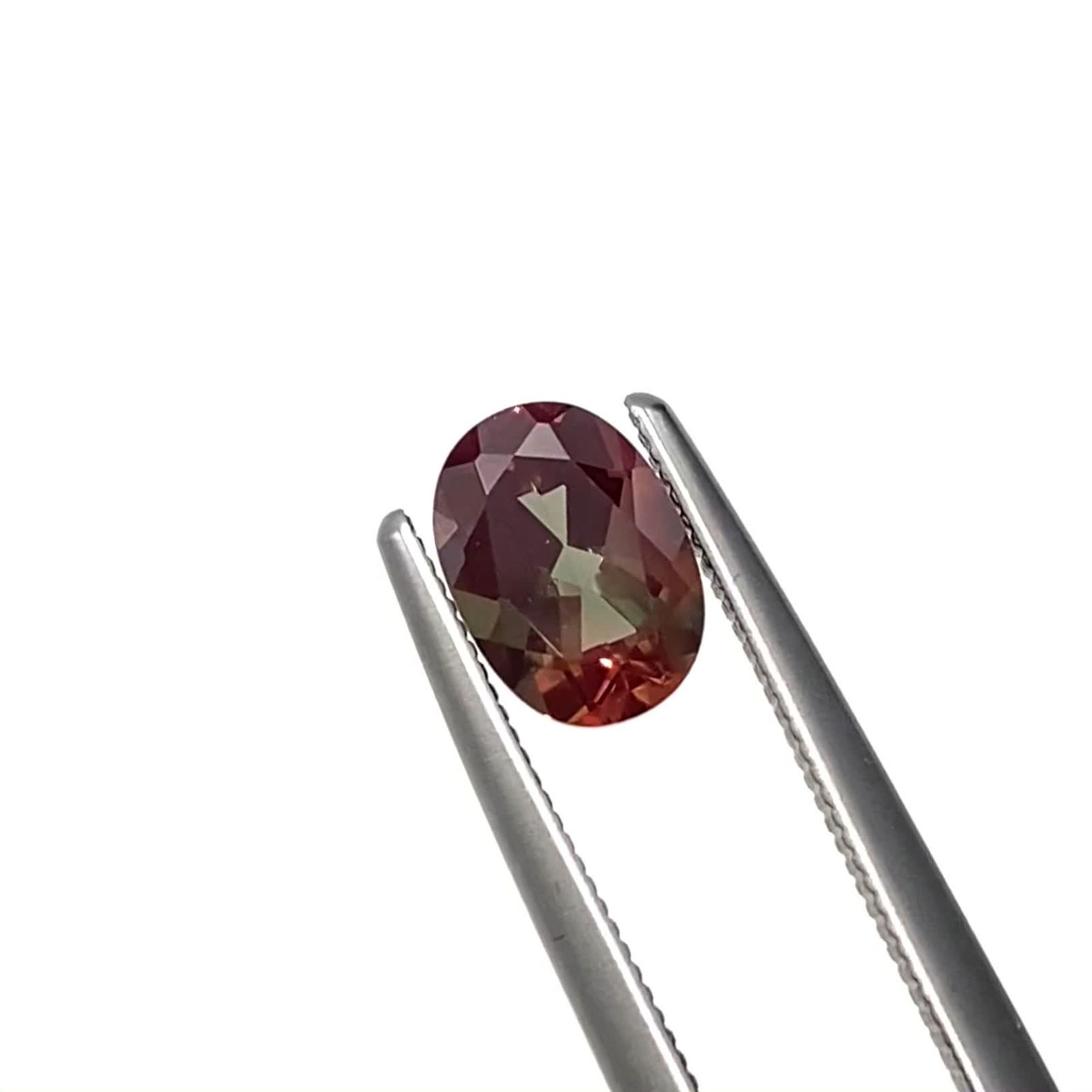 バイカラーアンデシン モンゴル産 0.82ct / 7.1x5.1mm前後 [231023571