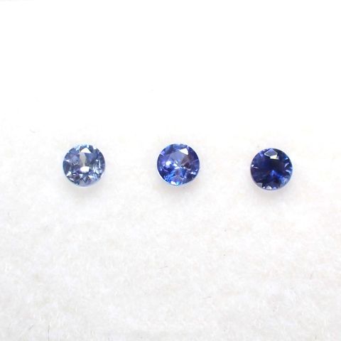 ベニトアイト カラーグラデーション3pcsセット アメリカ・カリフォルニア州産 0.16ct(3pcs合計)[230220504]2.2x2.2mm前後