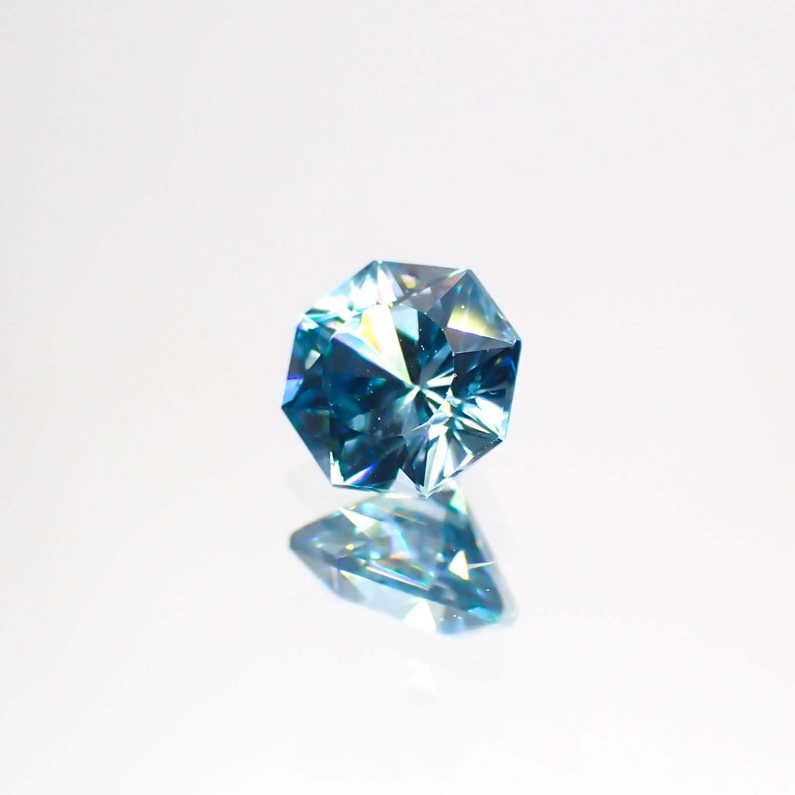 ◇オクタゴンカット◇ブルージルコン(宝石名ジルコン)カンボジア産 0.76ct 識別済[220113997]5x4.9mm前後