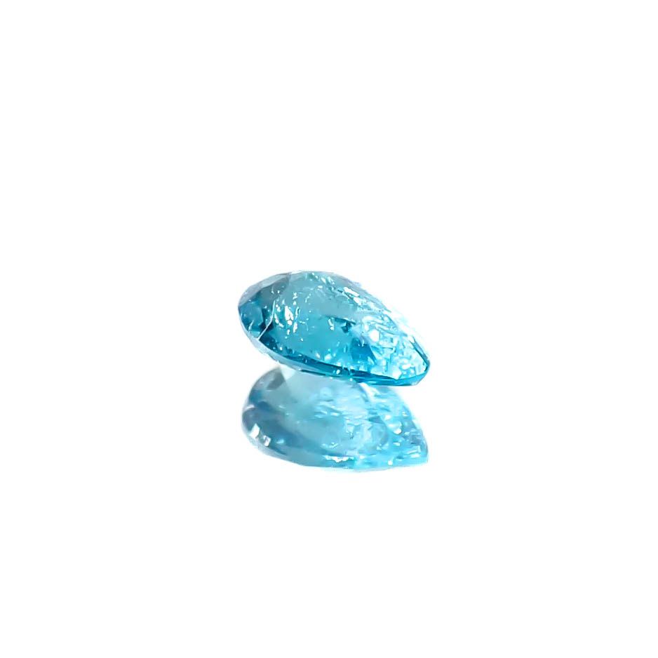 パライバトルマリン(宝石名トルマリン/別名パライバ・トルマリン)ブラジル・パライバ州バターリャ鉱山産 0.118ct ソ付(GGS)[250931069]4.1x2.8mm前後