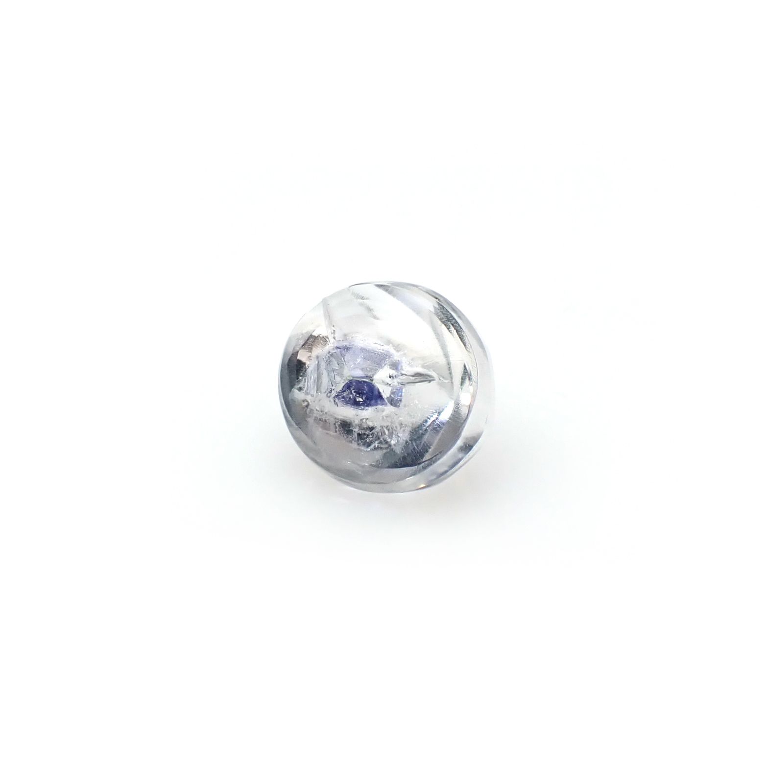 ◇バフカット◇フローライトインクォーツ マダガスカル産 2.85ct [250329954]8.5x8mm前後
