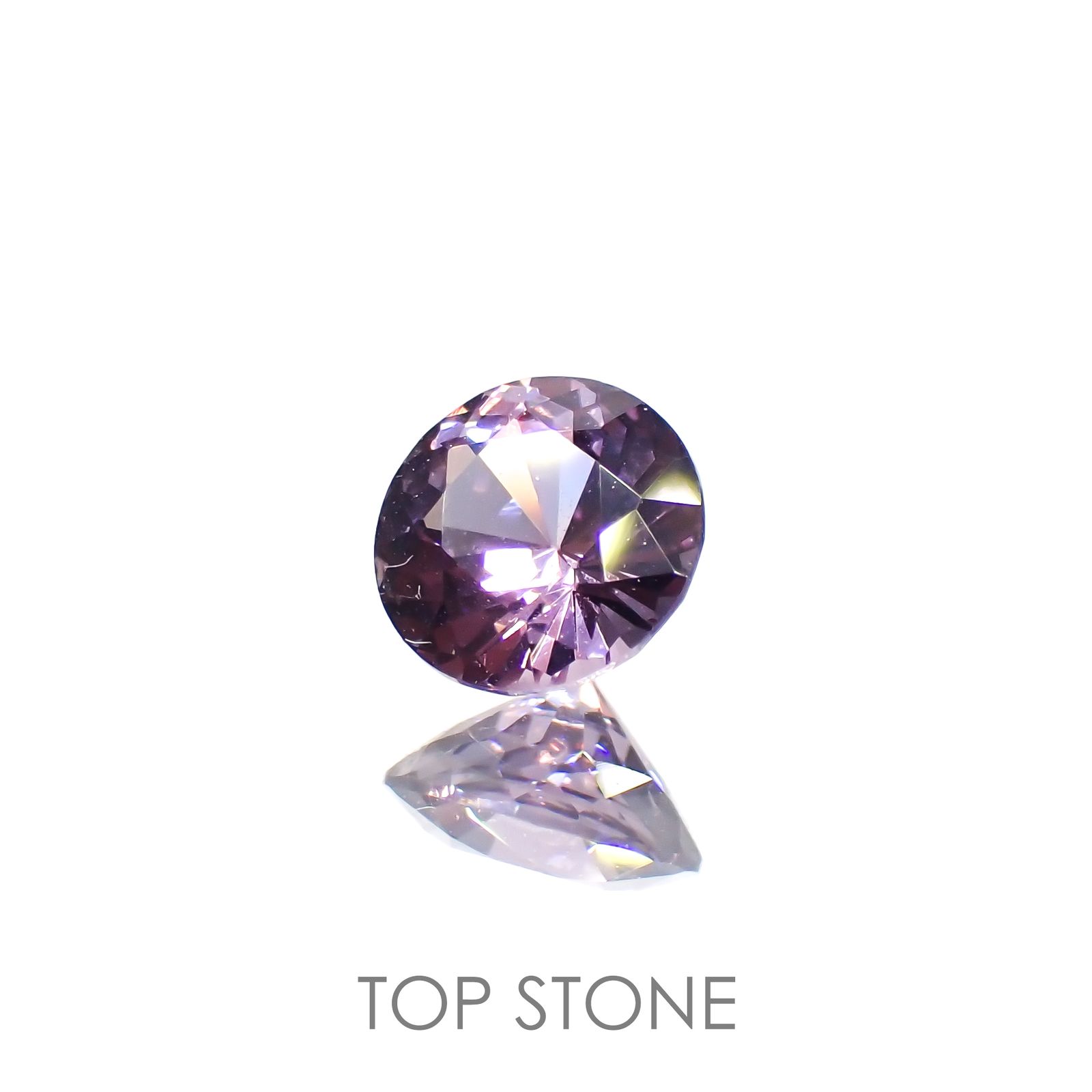 ラベンダーピンクスピネル(宝石名スピネル)ビルマ/マダガスカル産 0.61ct 識別済[220114554]5.1x5.1mm前後