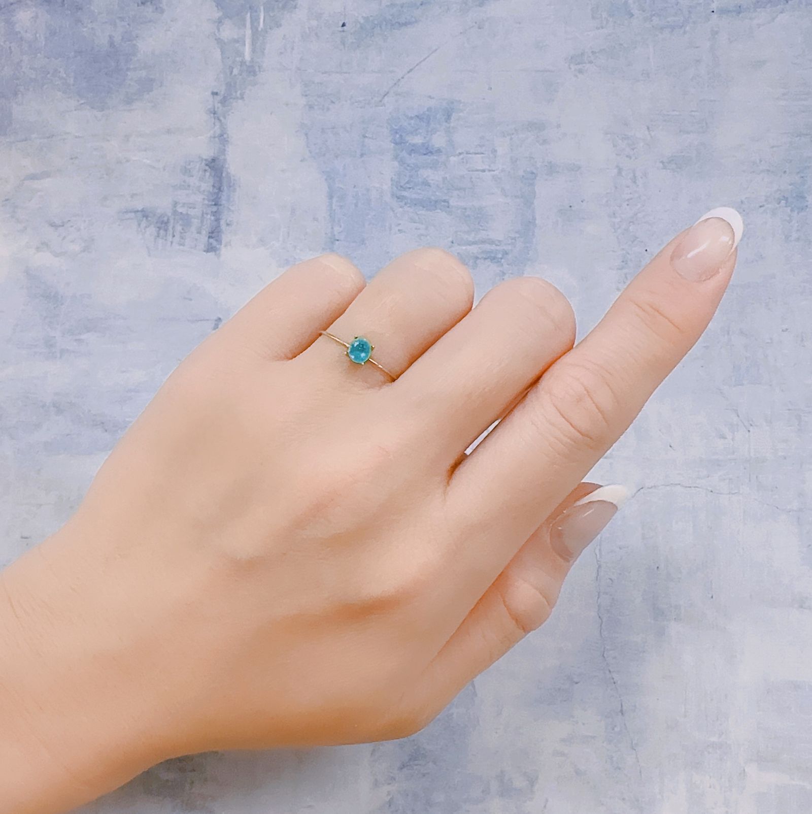 パライバトルマリン(宝石名トルマリン/別名パライバ・トルマリン)ブラジル・キントス鉱山産 0.33ct 識別済[230119872]4.5x3.8mm前後