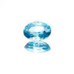 ブルージルコン(宝石名ジルコン)カンボジア産 1.41ct 識別済[231124186]7.2x5.1mm前後
