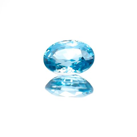 ブルージルコン(宝石名ジルコン)カンボジア産 1.41ct 識別済[231124186]7.2x5.1mm前後