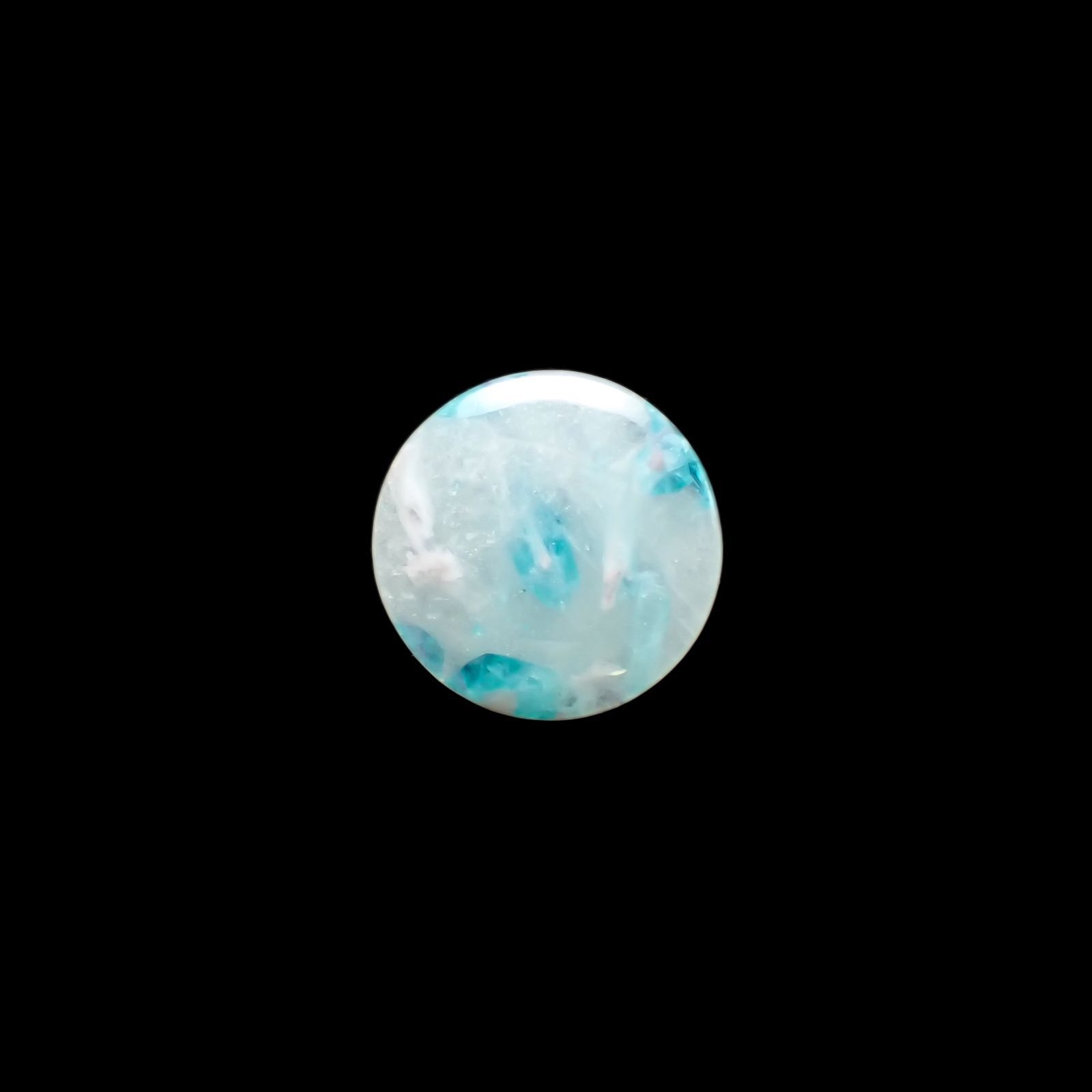 パライバトルマリンインクォーツ(宝石名トルマリンインクォーツ/別名パライバ・トルマリンインクォーツ) ブラジル産 1.635ct ソ付(宝貴協)[210812963]9.0×8.9mm前後