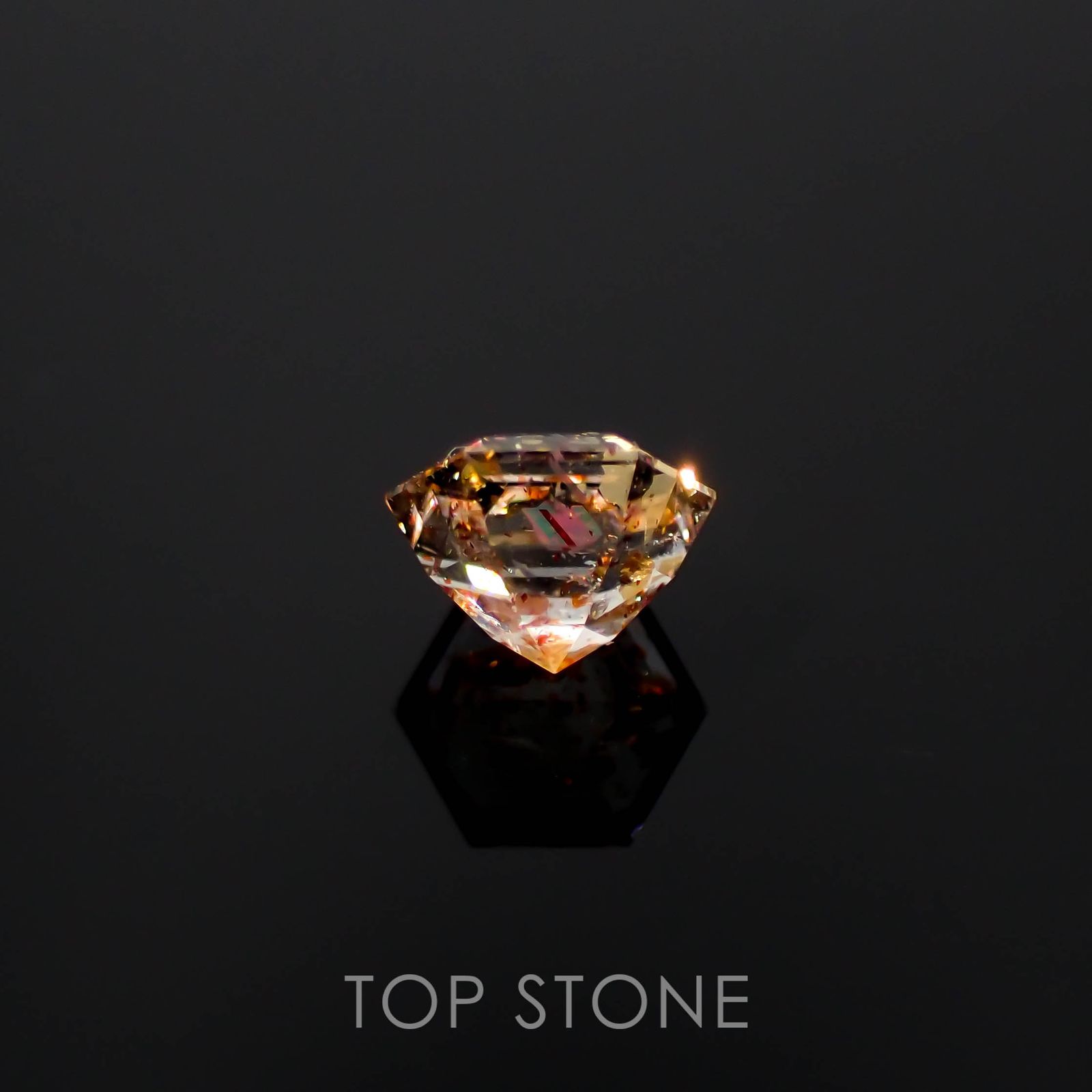 ◇ヘキサゴンカット◇イリュージョンサンストーンイリュージョンサンストーン タンザニア産 0.49ct[230320954]4.6x4.6mm前後