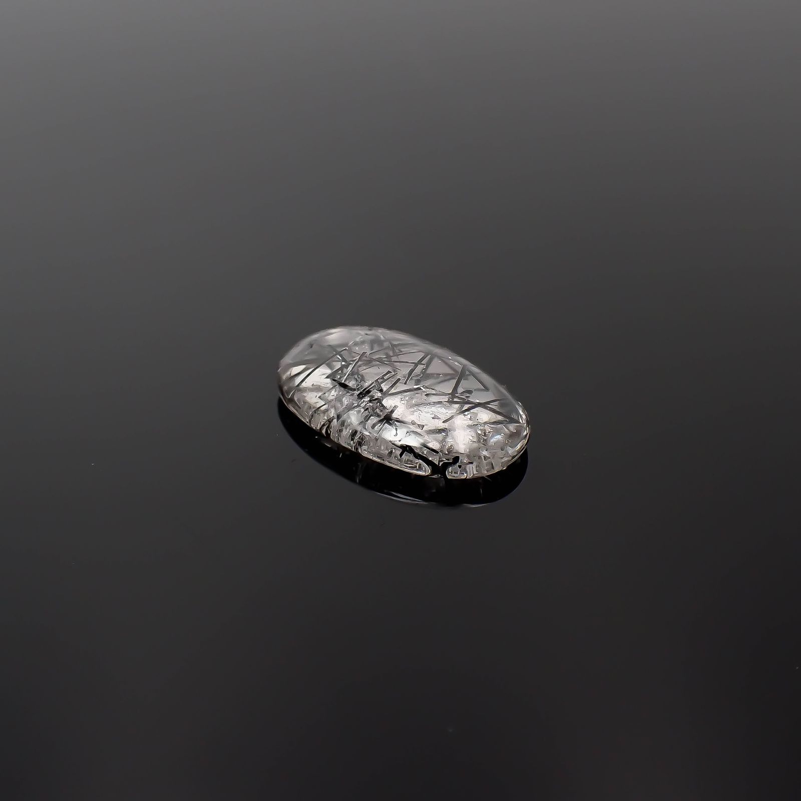 ブラックトルマリンインクォーツ ブラジル産 7.67ct[240427064]19.3x12.2mm前後