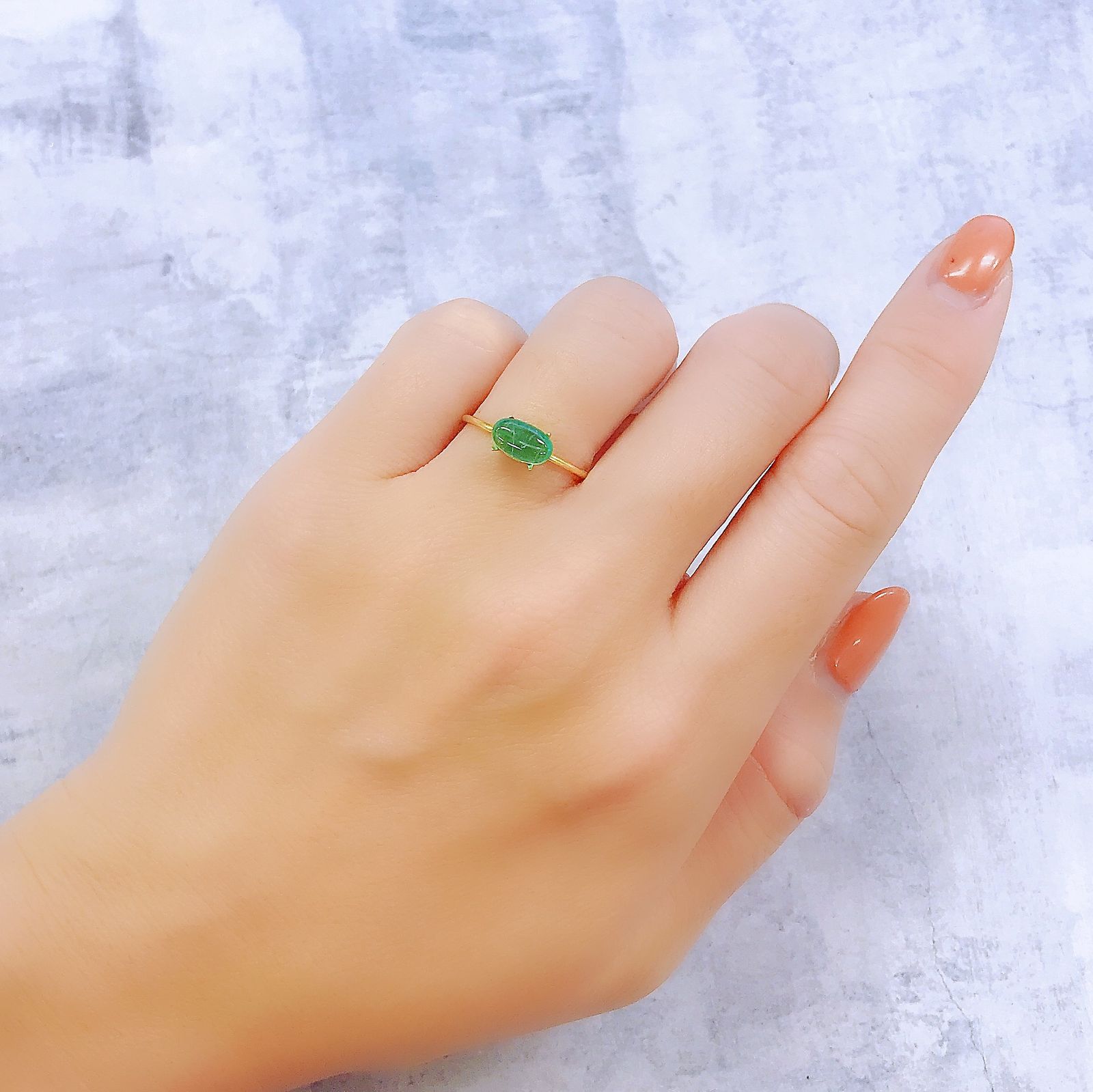 エメラルドキャッツアイ(宝石名エメラルド)コロンビア産 0.79ct 識別済[221018907]7.9x4.5mm前後