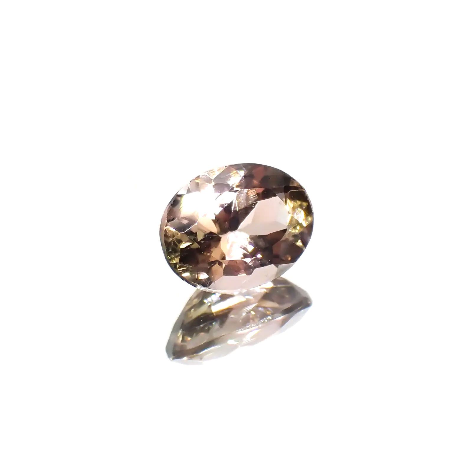 バイカラートルマリン(宝石名トルマリン)コンゴ産 1.25ct 識別済[250115000]8x6mm前後