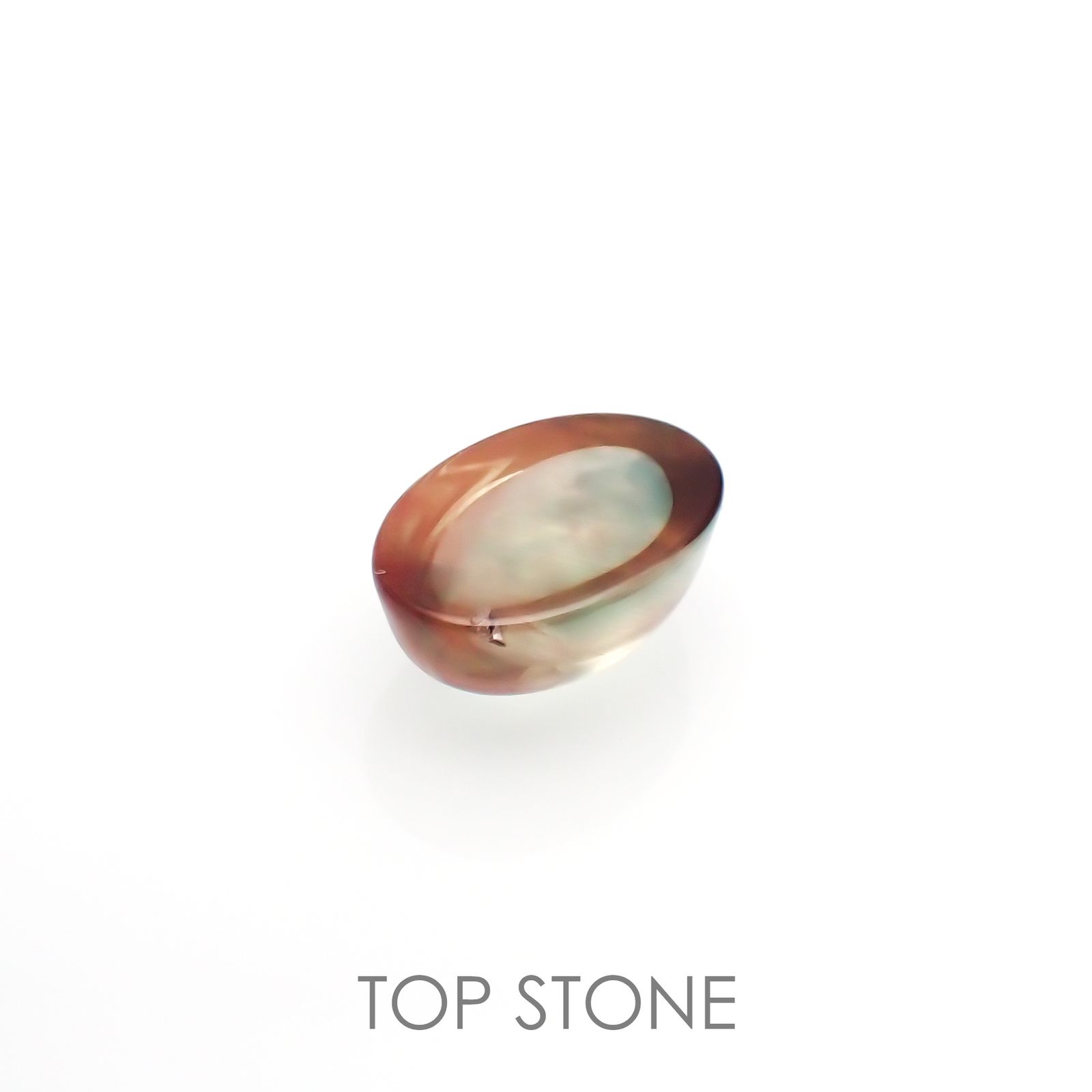 バイカラーアンデシン(宝石名アンデシン)チベット産 2.96ct 識別済[220114680]10.7x7.7mm前後
