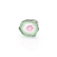 ウォーターメロントルマリン 原石スライス コンゴ民主共和国産 3.19ct / 9.5x10.6mm前後 [251018615]