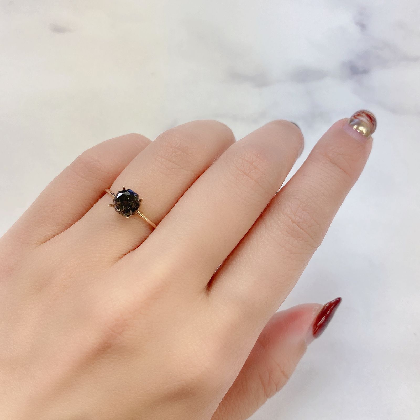 ◇オクタゴンカット◇バイカラートルマリンSA(宝石名バイカラー・トルマリン) ブラジル/アフリカ産 1.228ct ソ付(彩珠)[20129171]6.2×6.2mm前後