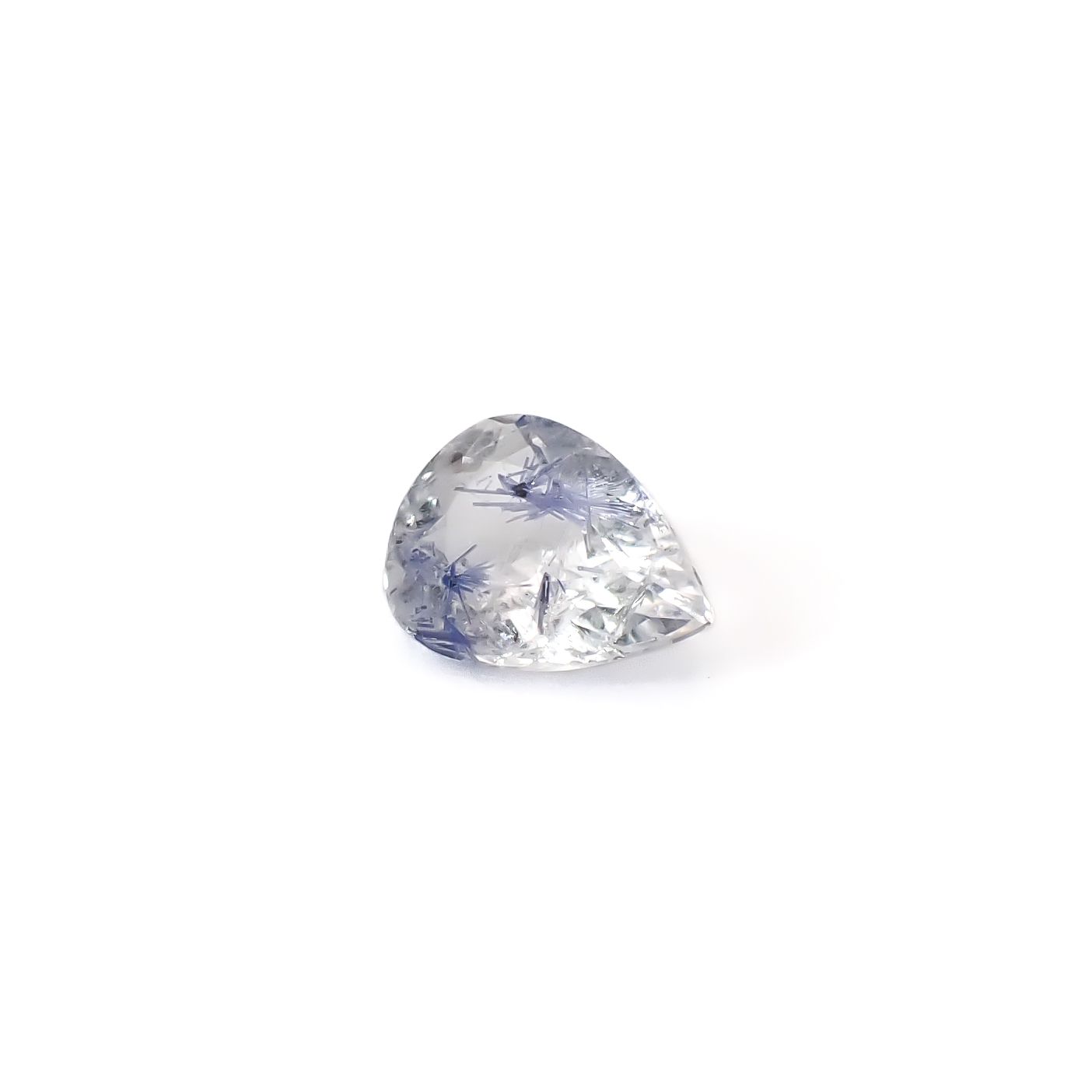 デュモルチェライトインクォーツ ブラジル産 0.76ct / 7.4x5.8mm前後 [260331856]