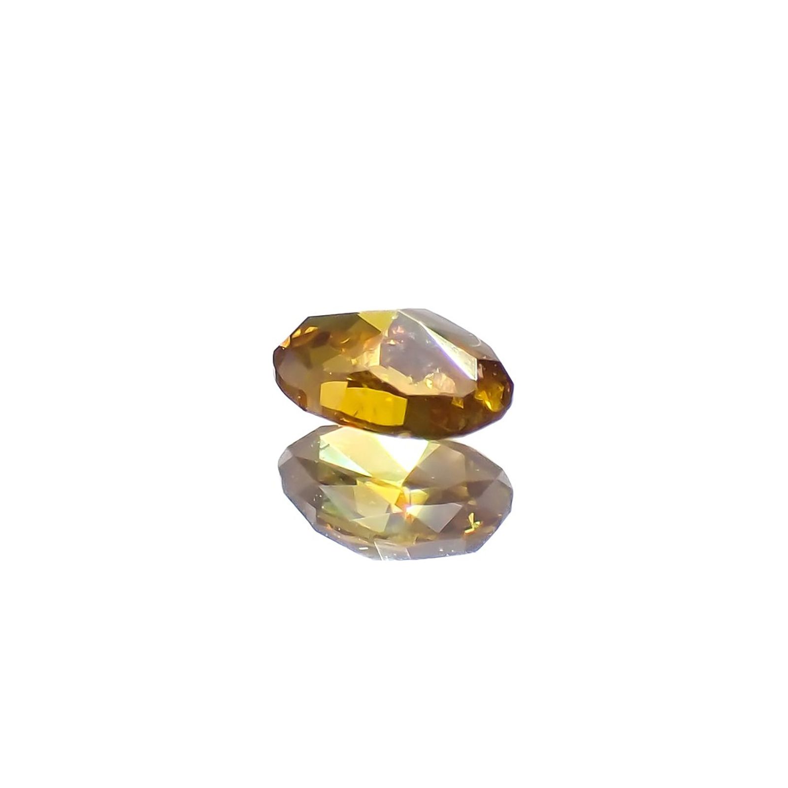 イエローダイヤモンド SI-2 | FANCY DEEP BROWNISH YELLOW ORANGE (宝石名ダイアモンド) ソ付(CGL) 0.151ct / 3.87x2.68mm前後 [240125395]