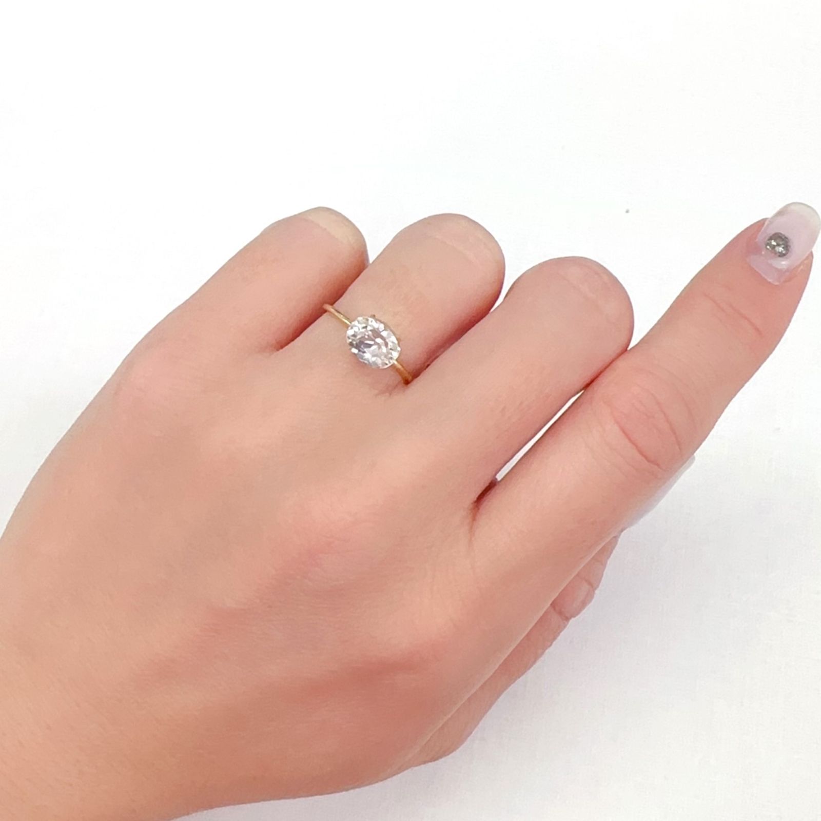 イエロースポジュミン(宝石名スポジュミン)アフガニスタン産 2.35ct 識別済[231225006]7.8x6.3mm前後