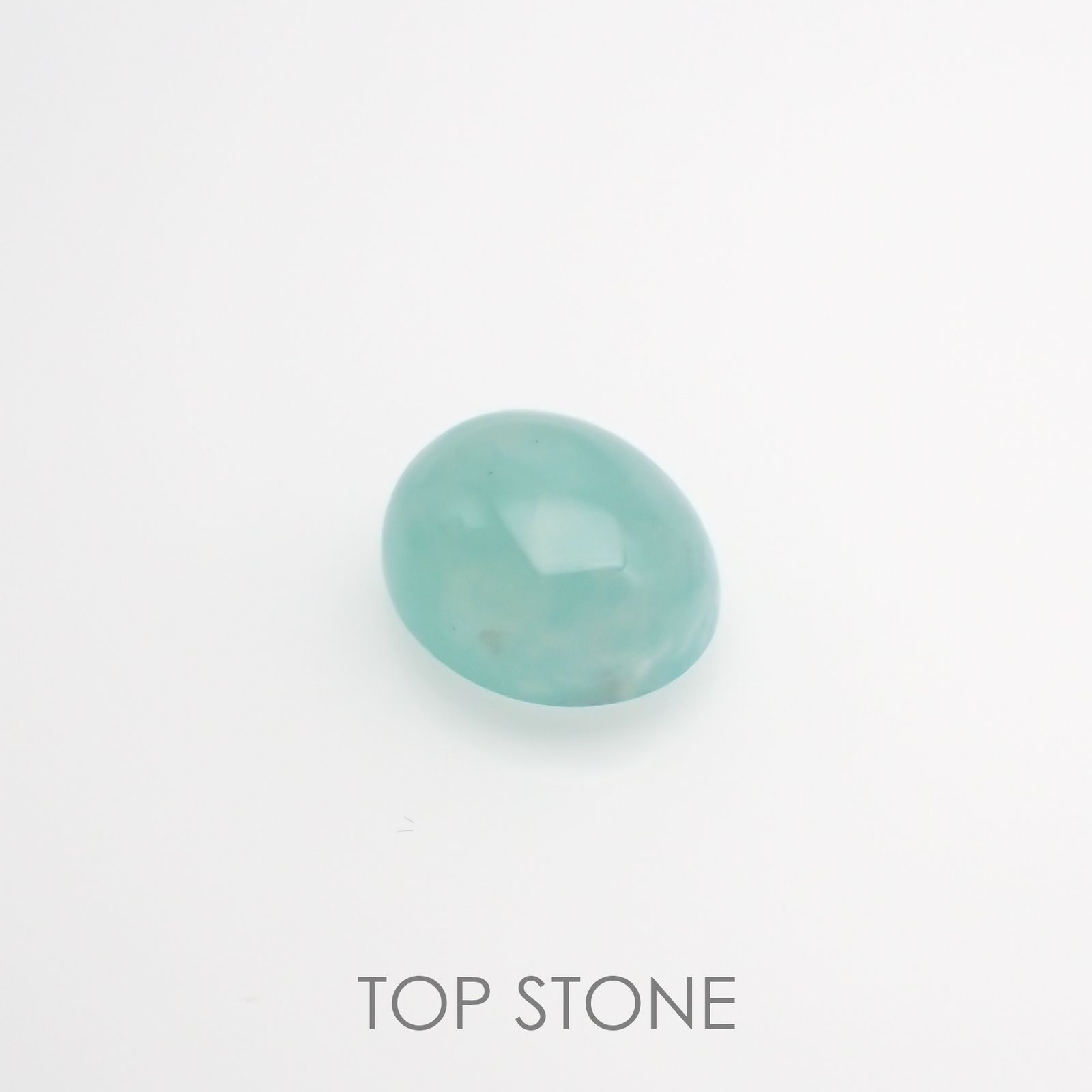 アクアプレーズ(宝石名ブルー グリーン・カルセドニー) 南アフリカ産 3.71ct 識別済[210912337]10.7×8.9mm前後