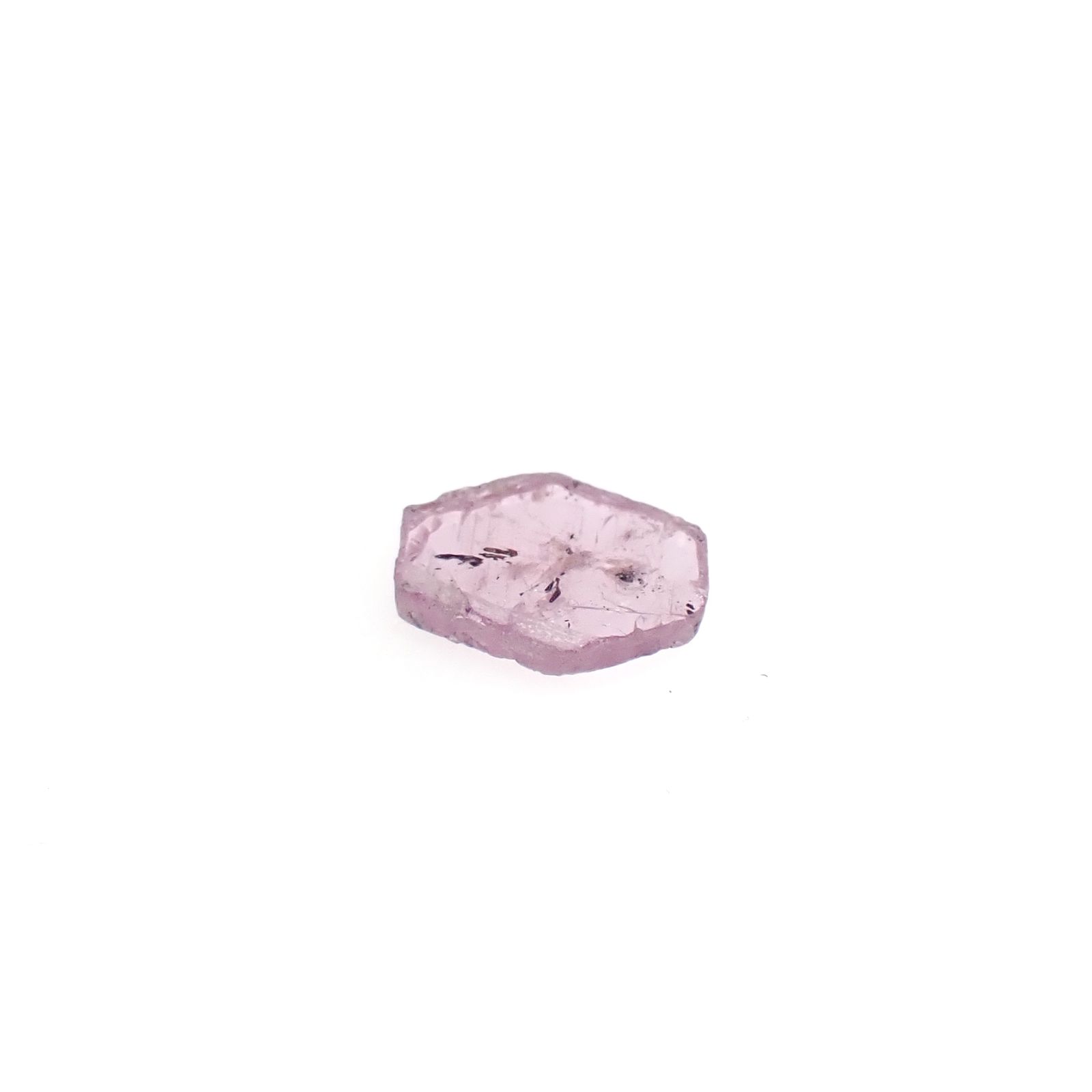 トラピッチェピンクサファイア 原石スライス パキスタン・カシミール地方産 0.48ct[240627852]6.9x5.2mm前後