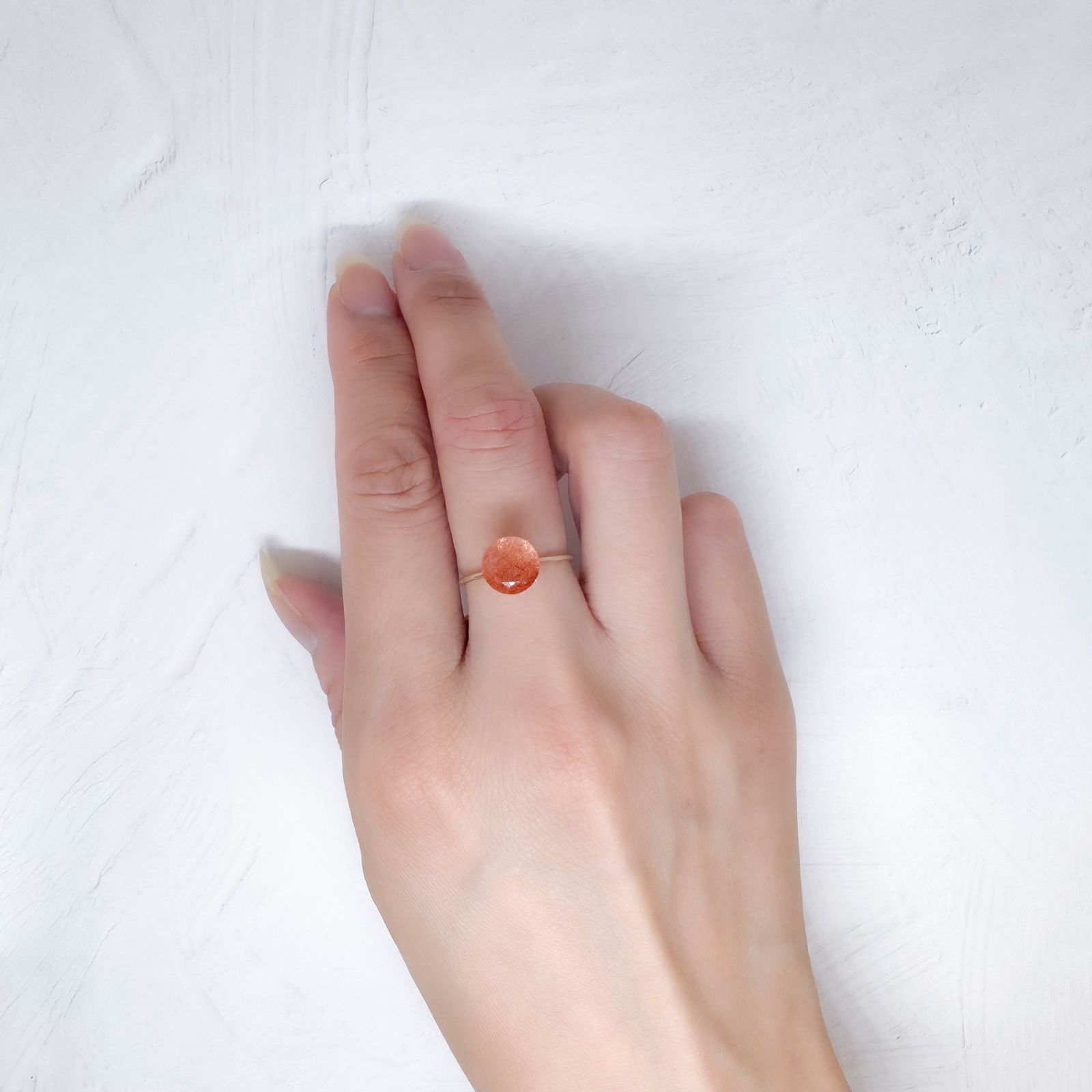 イリュージョンサンストーン(宝石名オリゴクレース)タンザニア産 1.8ct 識別済[250113873]8.1x8.1mm前後