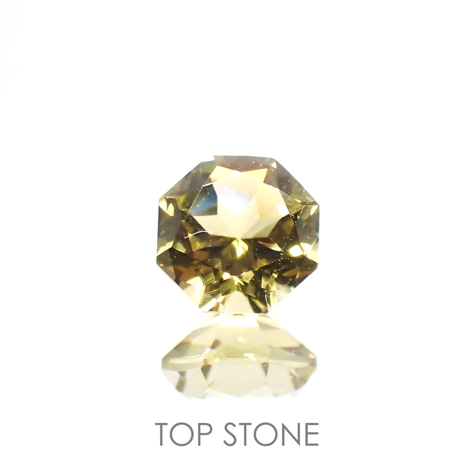 ◇オクタゴンカット◇カナリートルマリンSA(宝石名イエロー・トルマリン) ブラジル/アフリカ産 0.598ct ソ付(彩珠)[20117644]5.1×5.1mm前後