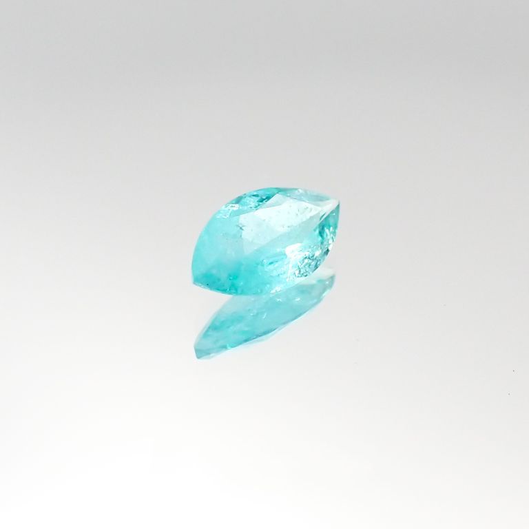 パライバトルマリン(宝石名トルマリン/別名パライバ・トルマリン) ブラジル・キントス鉱山産 0.379ct ソ付(宝貴協)[20095311]7.4×4.1mm前後