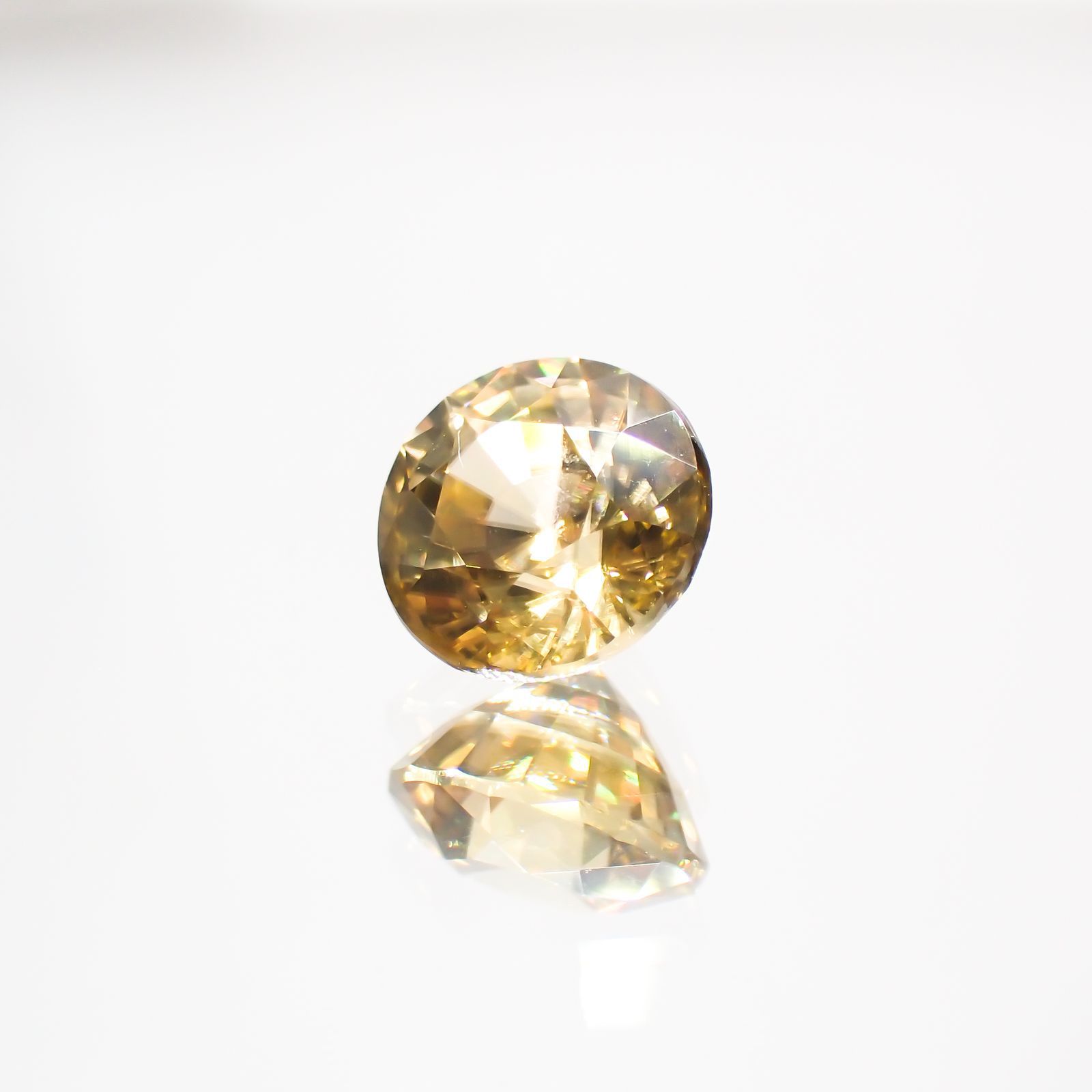 イエロージルコン(宝石名ジルコン)スリランカ/カンボジア産 1.48ct 識別済[230823199]6.1x6.1mm前後