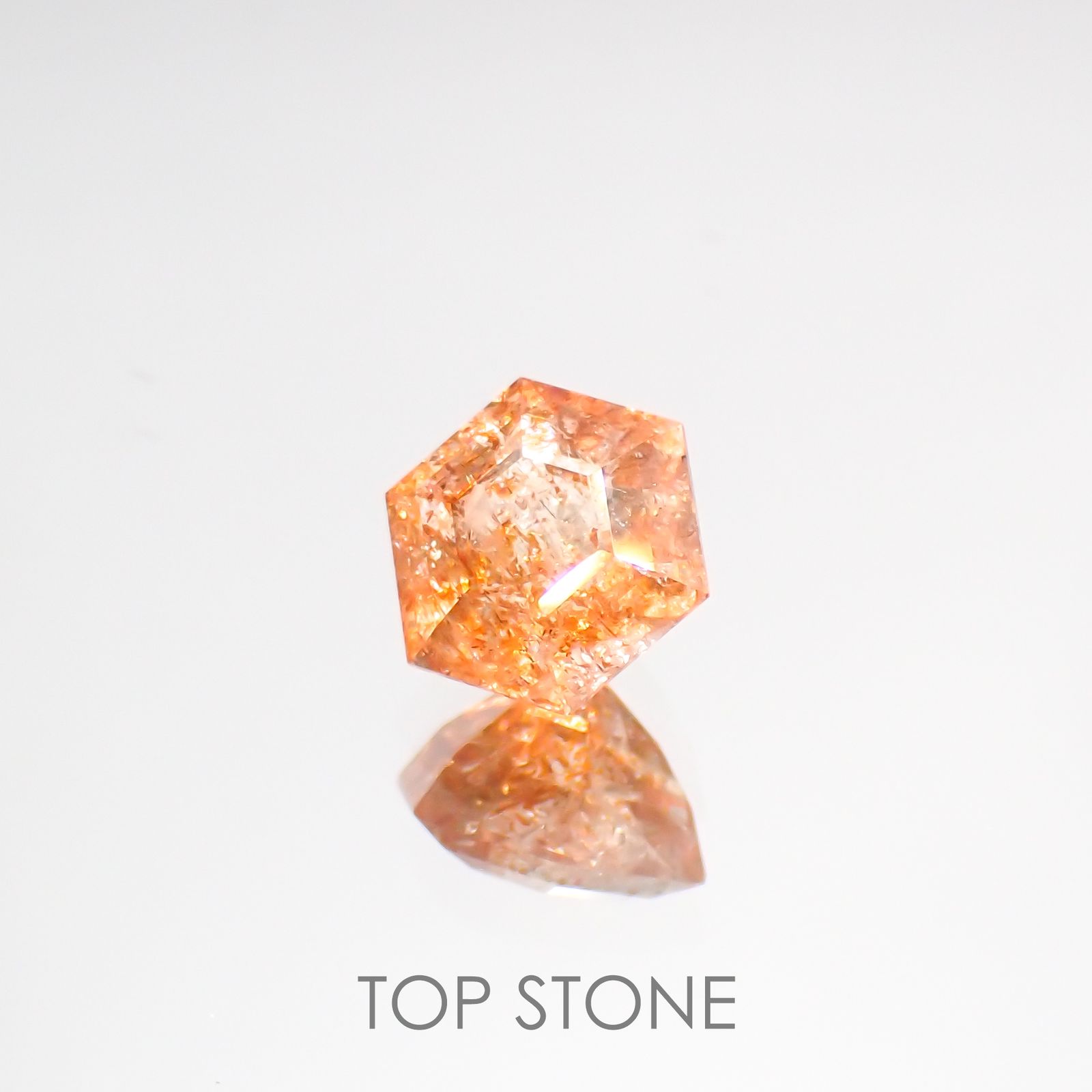 ◇ヘキサゴンカット◇イリュージョンサンストーン インド産 1.24ct[220115493]6.5x6.5mm前後