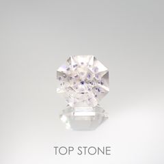 ◇オクタゴンカット◇フローライトインクォーツ マダガスカル産 14.64ct[220515707]15.2x15.1mm前後