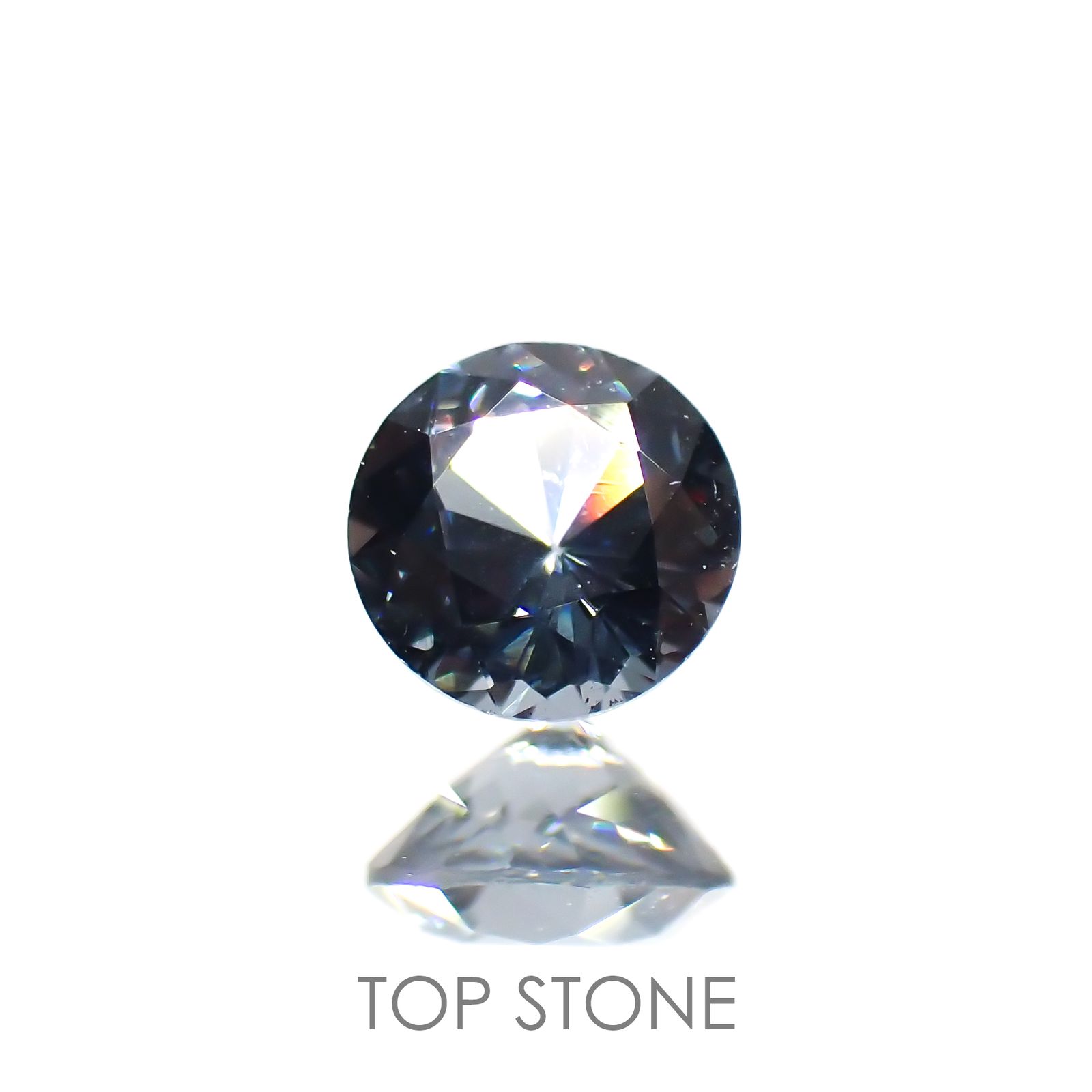 グレイッシュブルースピネル(宝石名スピネル) ビルマ産 0.31ct 識別済[211013475]4.1×4.1mm前後