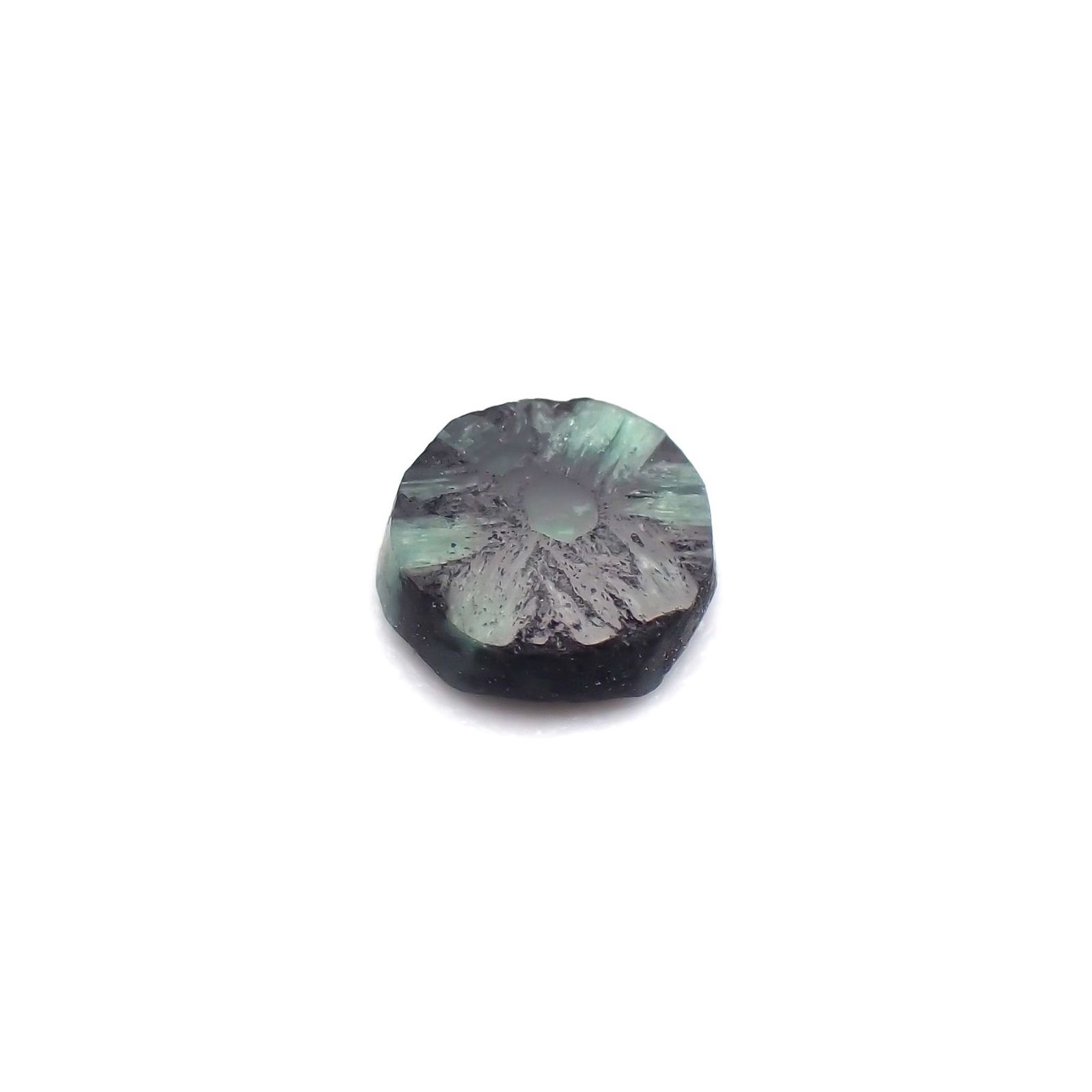 逆トラピッチェエメラルド(宝石名エメラルド)コロンビア産 識別済 0.24ct / 4.4x4.1mm前後 [260424416]